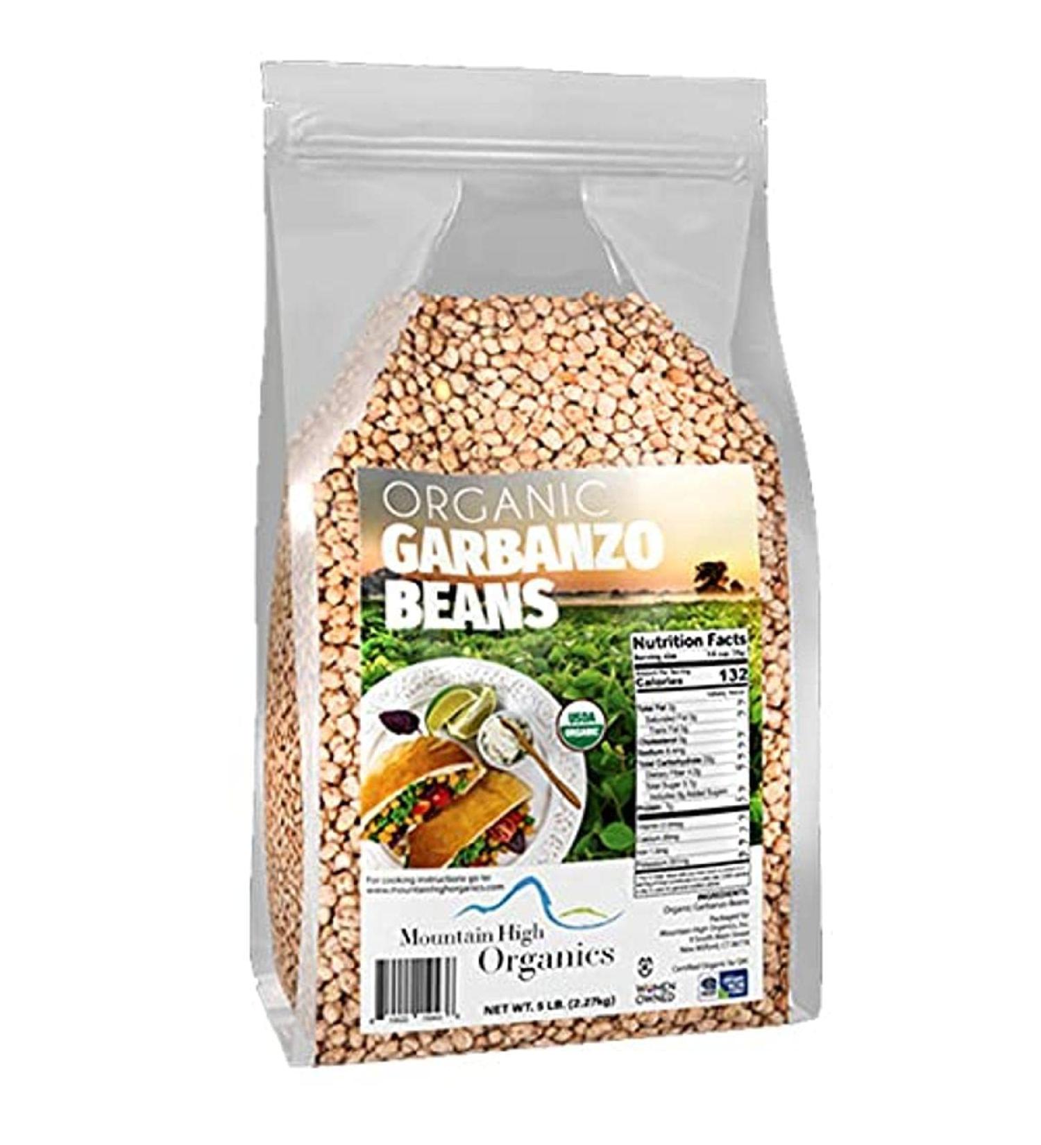 Mountain High Organics Certified Organic Garbanzo Beans 5 lb. Bag - Nutty Taste - Bulk Purchase - Buy Online on GoSupps.com