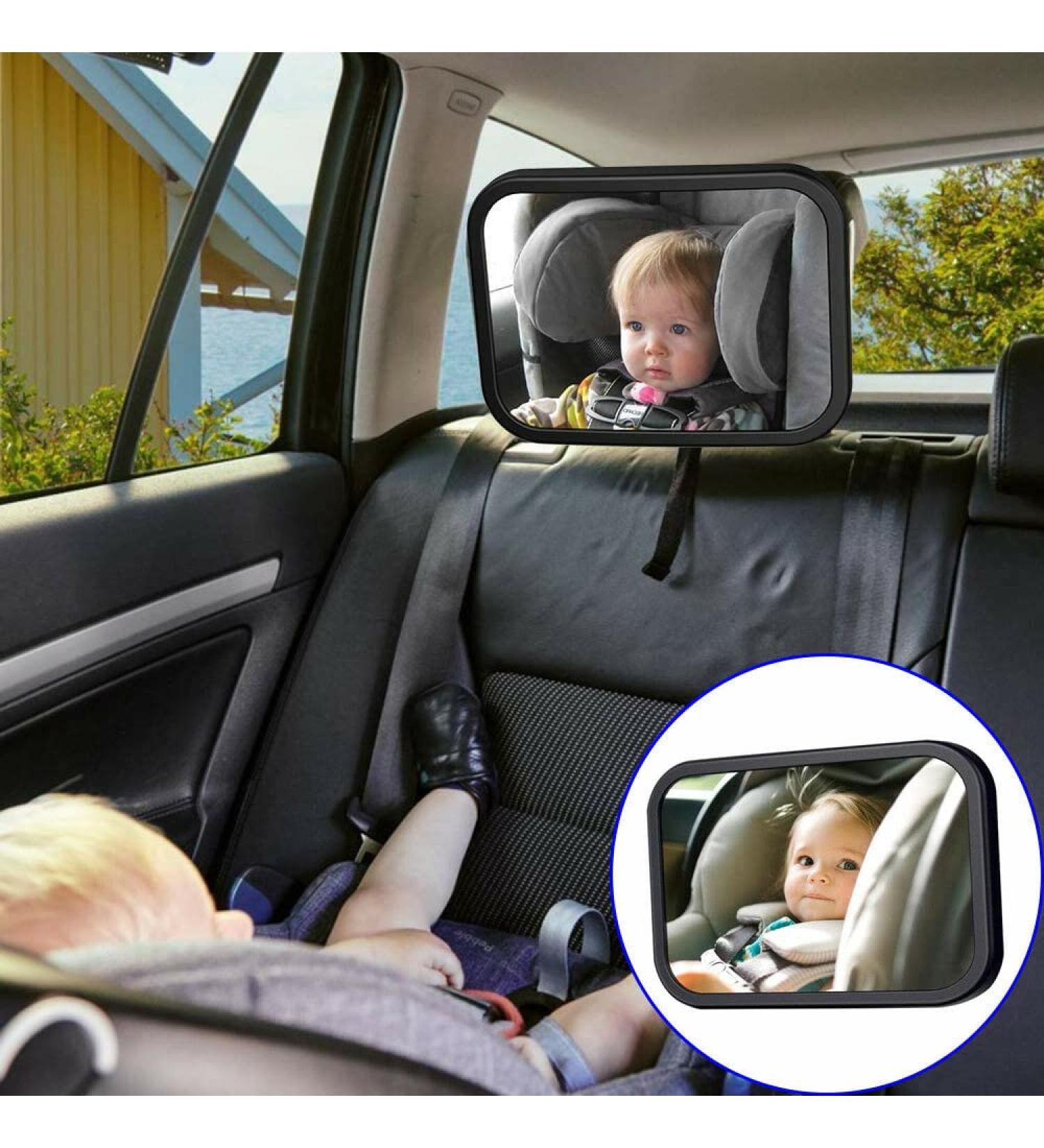 Unibos Baby Rear View Car Mirror - Shatterproof Essential for Newborns | Drive Safe and Monitor Your Child | 360 Rotation | 1 Count - Buy Online on GoSupps.com