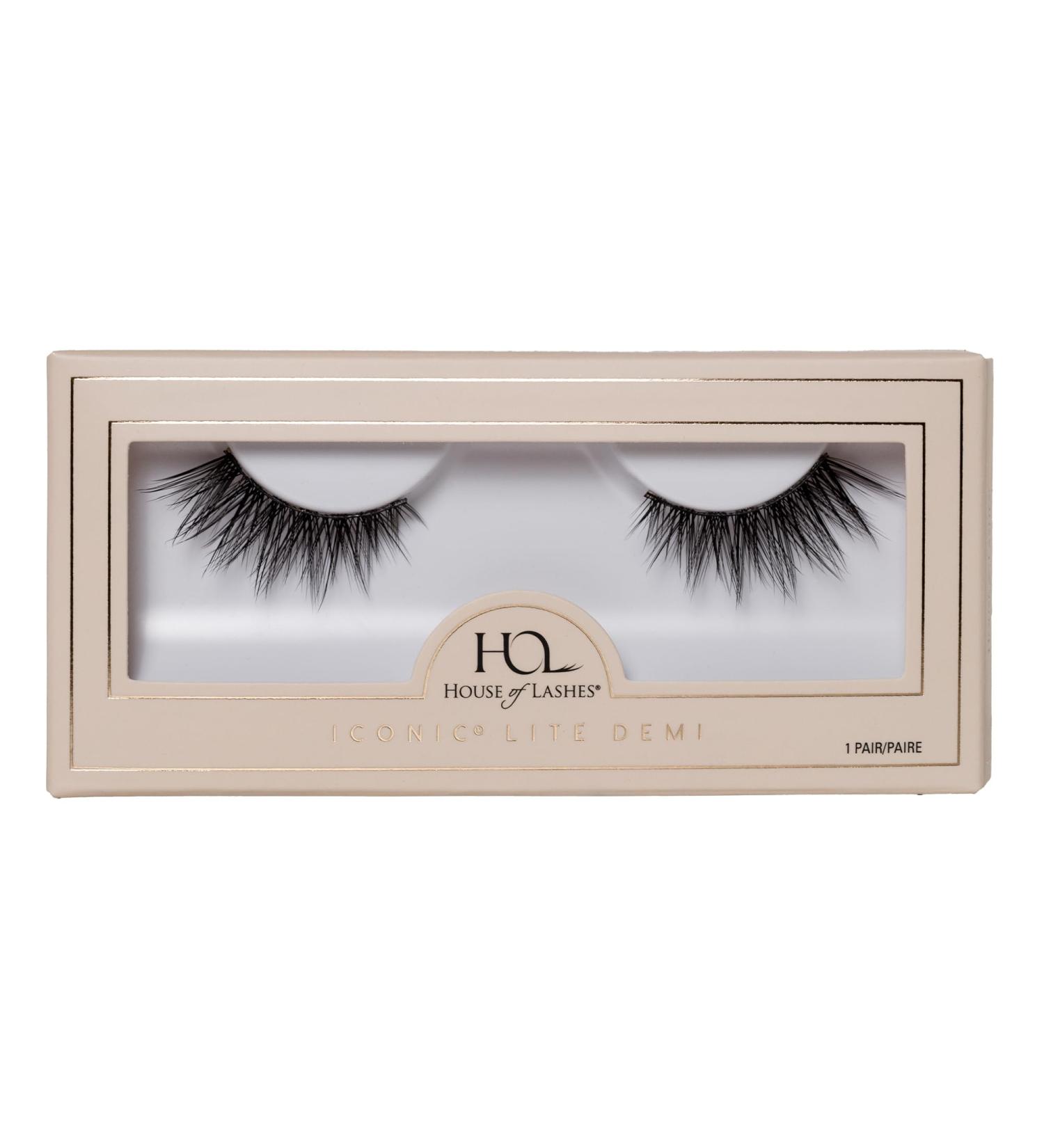 House of Lashes Iconic Lite Demi Faux Mink 3D Fiber Lashes Cat-Eye Look Cruelty-Free Reusable International Shipping - Buy Online on GoSupps.com