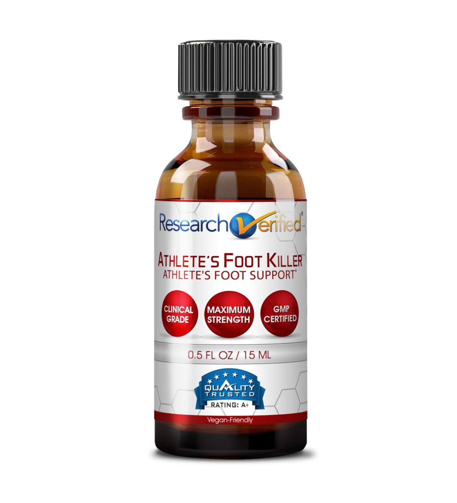 Research Verified Athlete's Foot Killer - 25% Undecylenic Acid & Tea Tree Oil - Top Relief for Athlete's Foot - Reduce Duration, Frequency & Severity - 1 Bottle - Buy Online on GoSupps.com