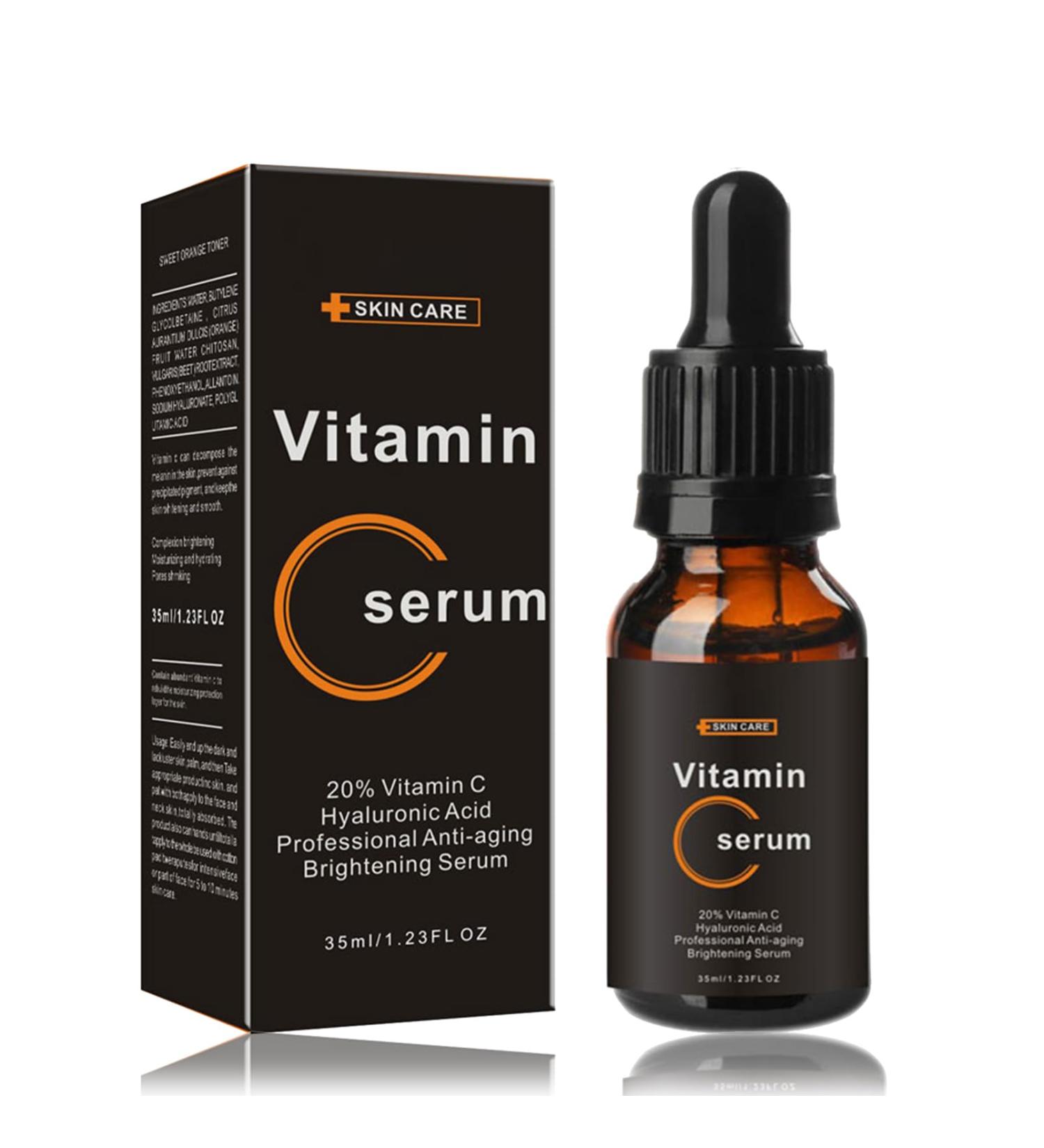 Vitamin C Serum For Face With Hyaluronic Acid Moisturiser Face Women For Anti Aging & Wrinkle Vit C Serum & Hyaluronic Acid Serum For Women & Men Hydrated Even Skin Tone & Radiant - Buy Online on GoSupps.com