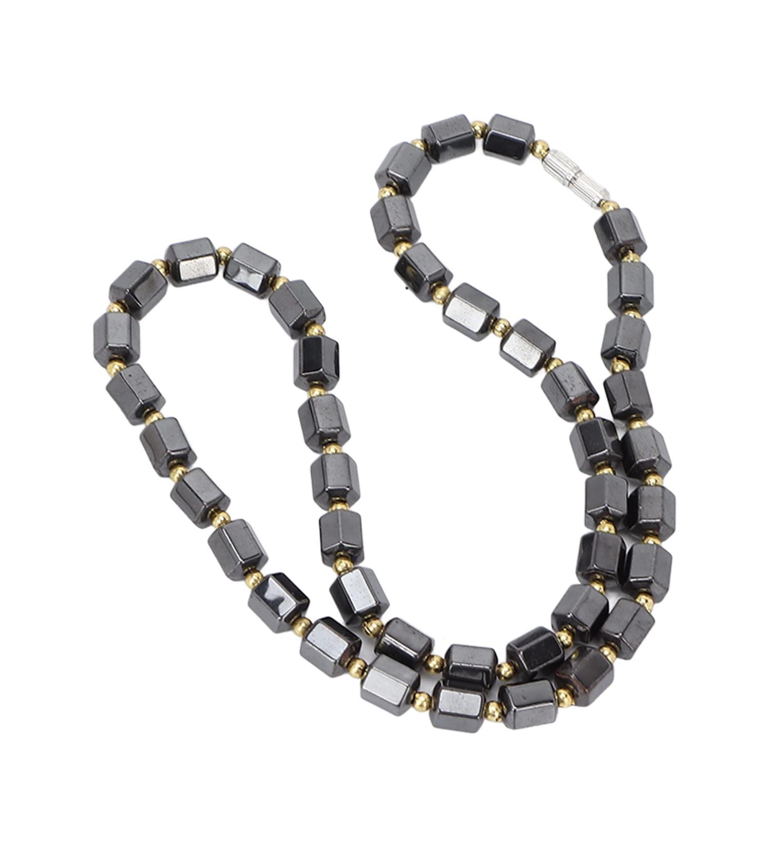 Unisex Magnetic Therapy Necklace - Health Energy Healing with H matit Pearls | Fashionable Pain Relief Gift - Buy Online on GoSupps.com