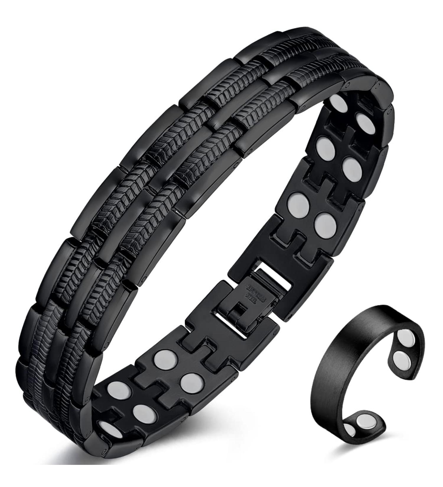 Vicmag Titanstahl Magnetic Hardship Rings for Men | Ultra-Strength Double-Row Magnets with Adjustment Tools & Gift Box - Wheat Black - Buy Online on GoSupps.com