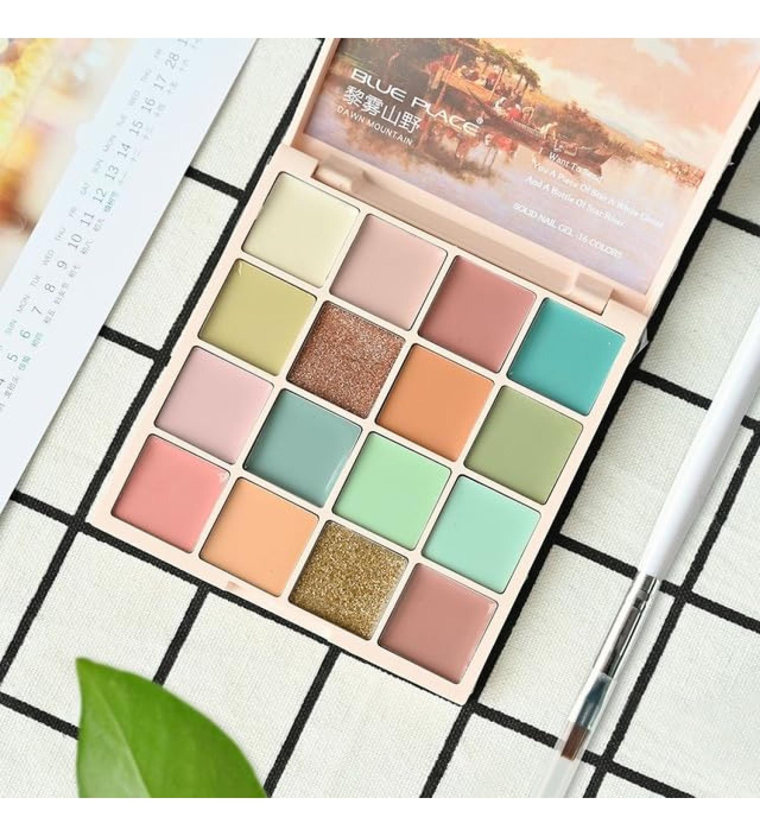 16 in 1 Solid Nail UV Gel Nail Art Soak Off Varnishes Palette Semi Permanent for Girls Design Glue Painting Palet kf34 - (Color: 7) - Buy Online on GoSupps.com