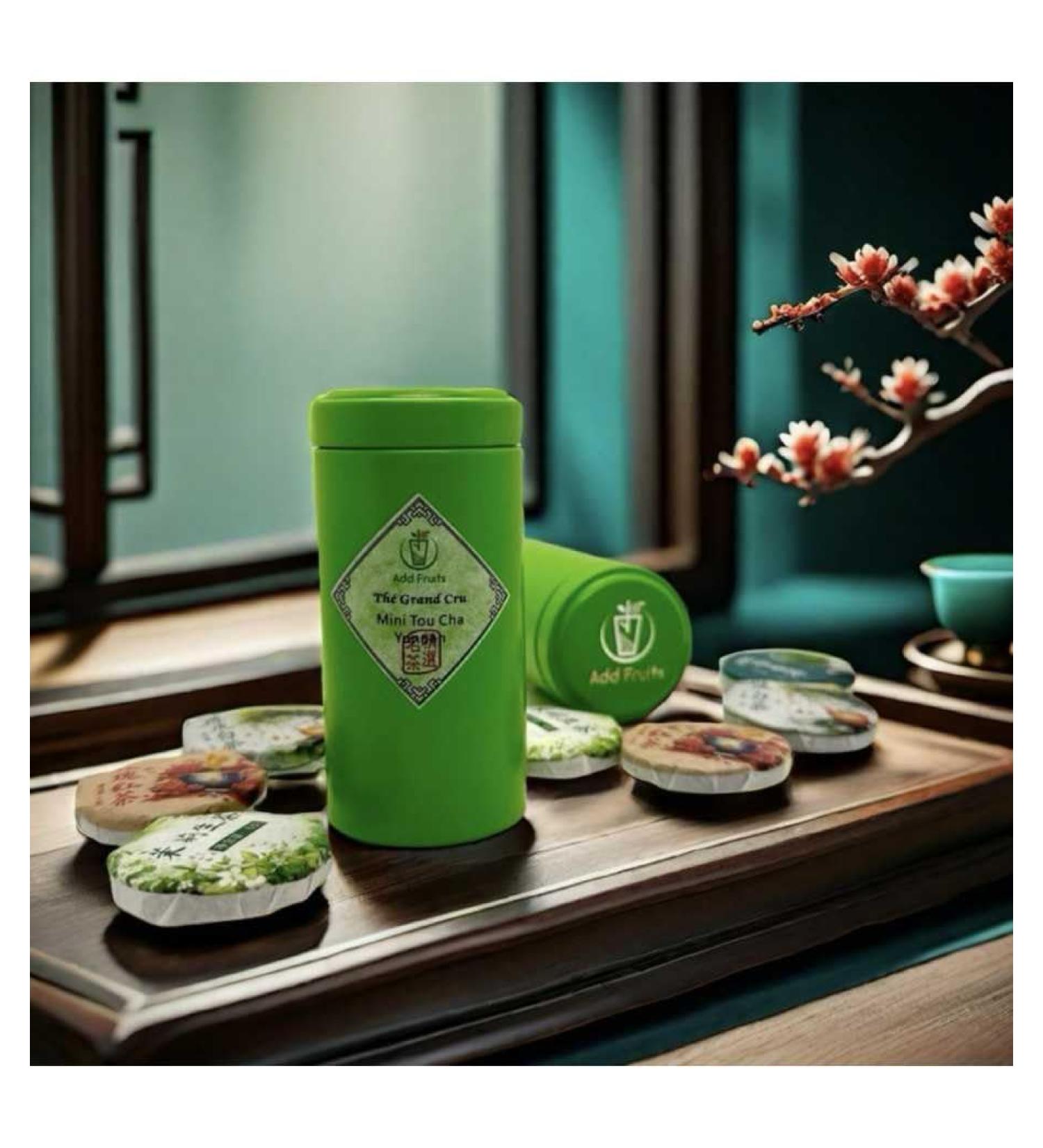 Add Fruits Th Grand Cru Mini Tuo Cha Assortiment 8 Galettes 48-58g Blanc Orange Vert Jasmin Noir Rose Puer Riz Gluant