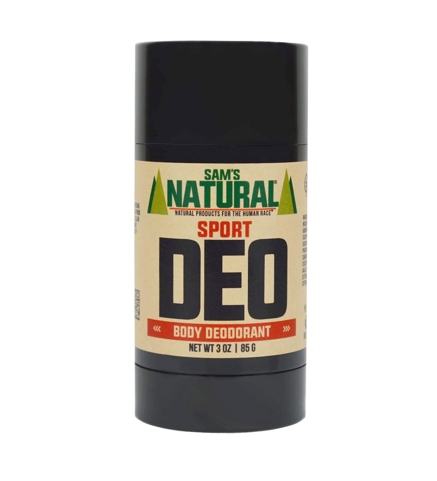Sam s Natural Deodorant - Sport - Holiday Gifts - Stocking Stuffers - Gifts for Men - Aluminum Free DEO - No phthalates parabens sulfates or dyes - Vegan Cruelty Free - 3 oz - Buy Online on GoSupps.com