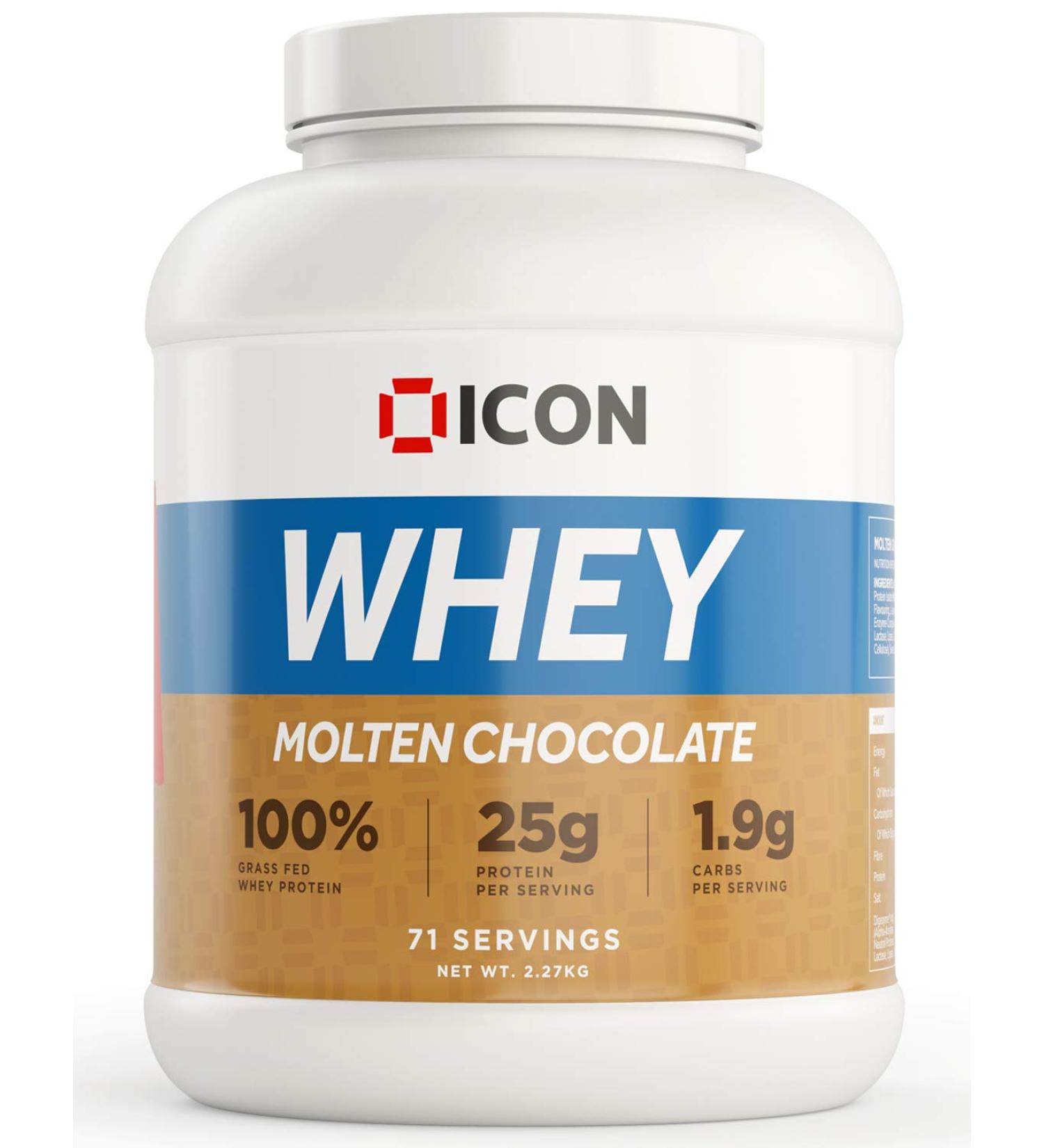 ICON Nutrition Whey Protein Powder 2.27kg - Molten Chocolate, 71 Servings - Buy Online on GoSupps.com