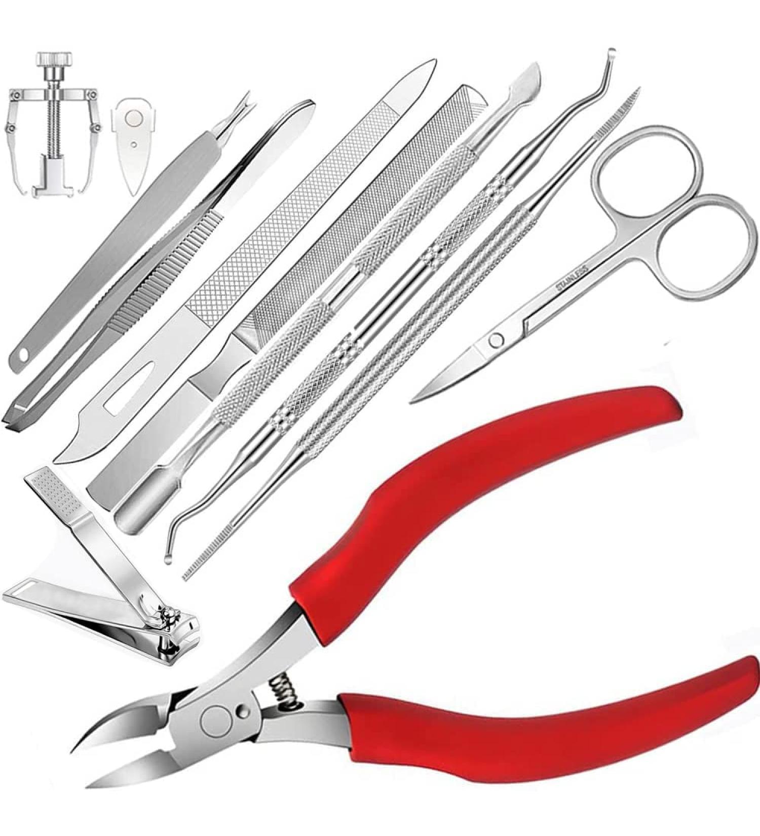 Professional Toenail Clippers Set Super Sharp Nail Clippers for Thickness & Ingrown Hard Toenails Stainless Steel Pedicure Clippers Nail File and Soft Handle Nail Scissors Set Bag - Buy Online on GoSupps.com