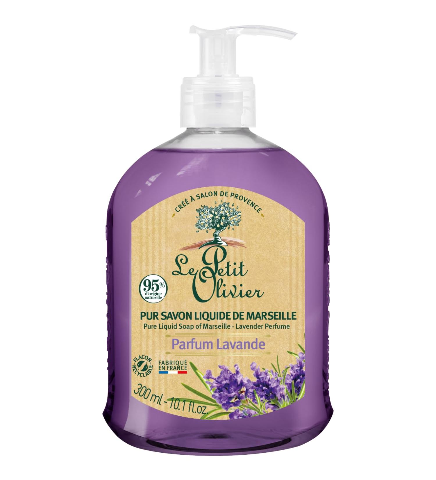  Le Petit Olivier LE PETIT OLIVIER - Pack of 12 - Pure Marseille Liquid Soap - Lavender Scent from the Grasse Region - Gently cleanses the skin - 95% natural origin - Made in France - 300 ml - Buy Online on GoSupps.com