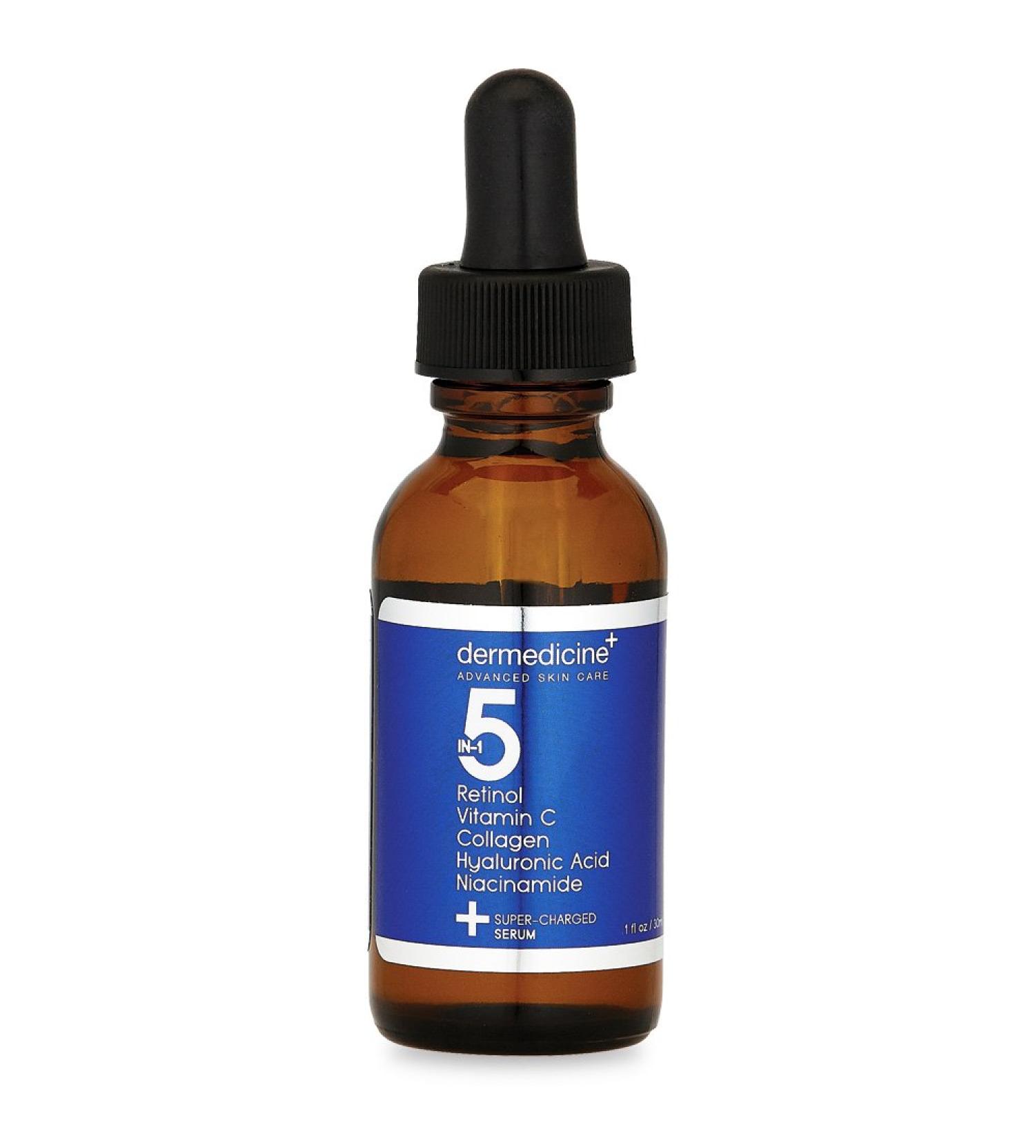 5-in-1 Potent Face Serum with Retinol, Vitamin C, Collagen, Hyaluronic Acid, Niacinamide | 1 fl oz - Reduce Fine Lines & Dark Spots - Buy Online on GoSupps.com