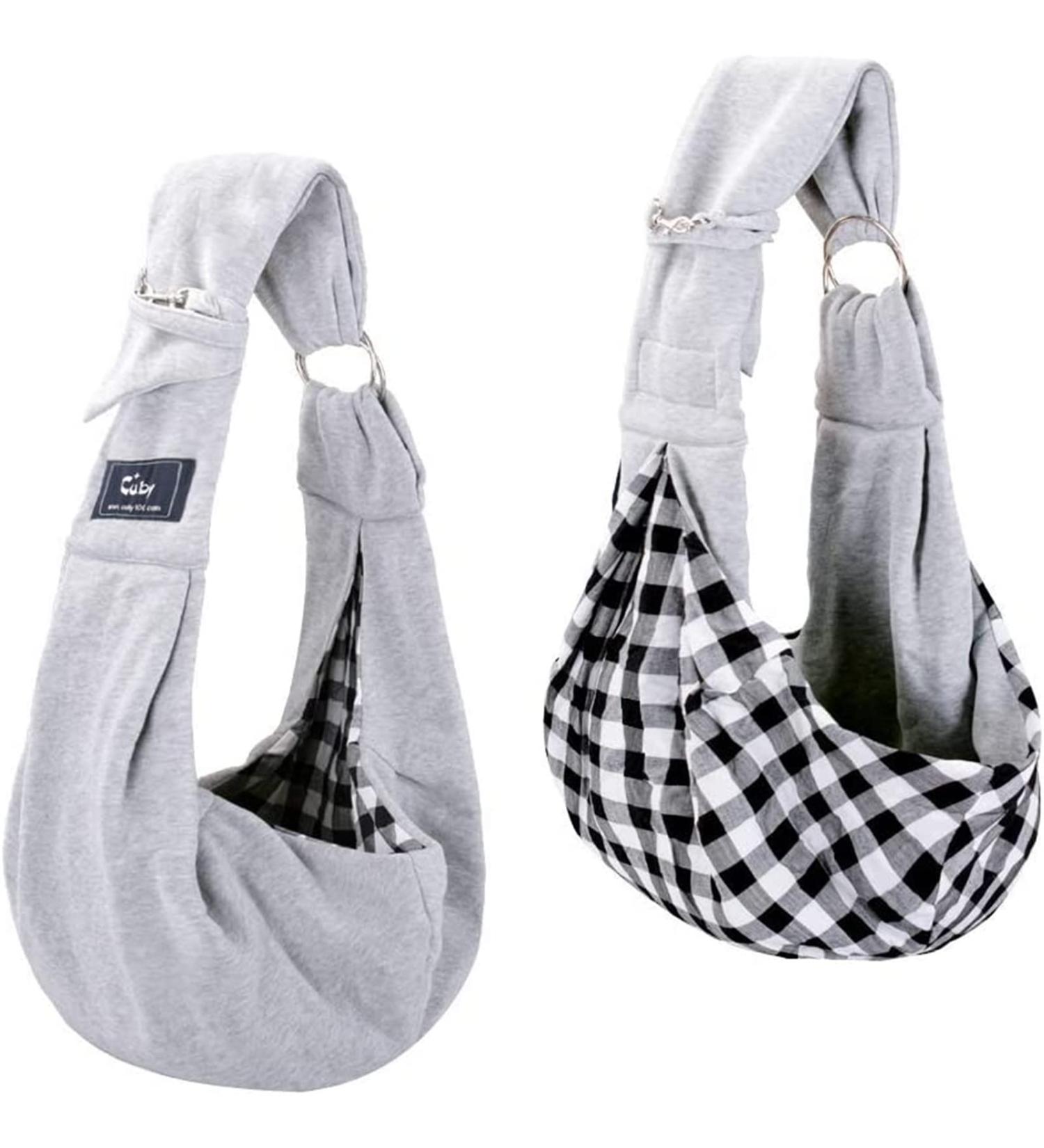Cuby Pet Shape Turnable - Soft Hands-Free Carrier with Side Pockets for Small Dogs Puppies Cats & Rabbits - Gray 1 Pack - Buy Online on GoSupps.com