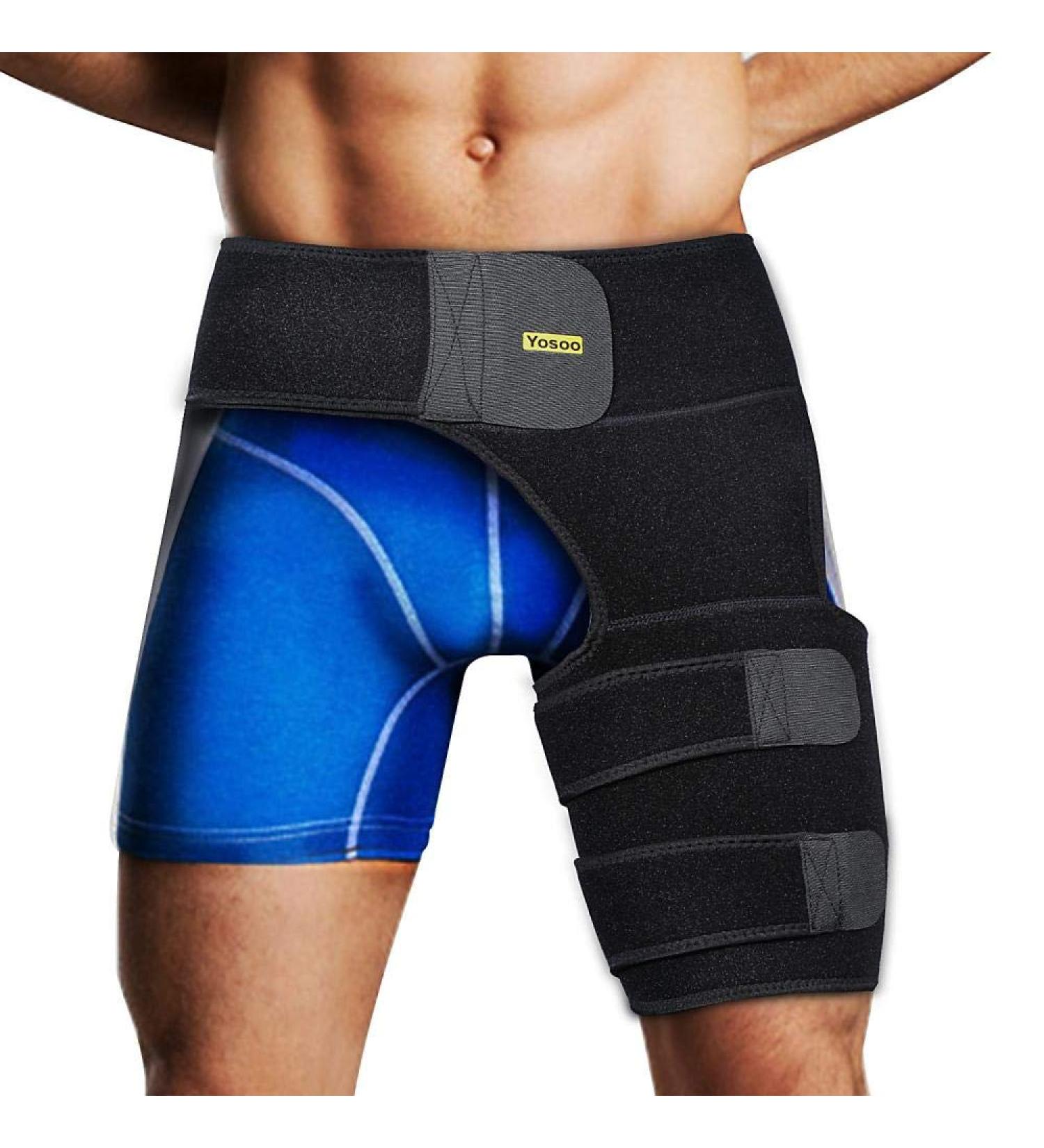 Groin Support Compression Brace | Sciatica & Hip Pain Relief Wrap | Hamstring & Quadriceps Support - Buy Online on GoSupps.com