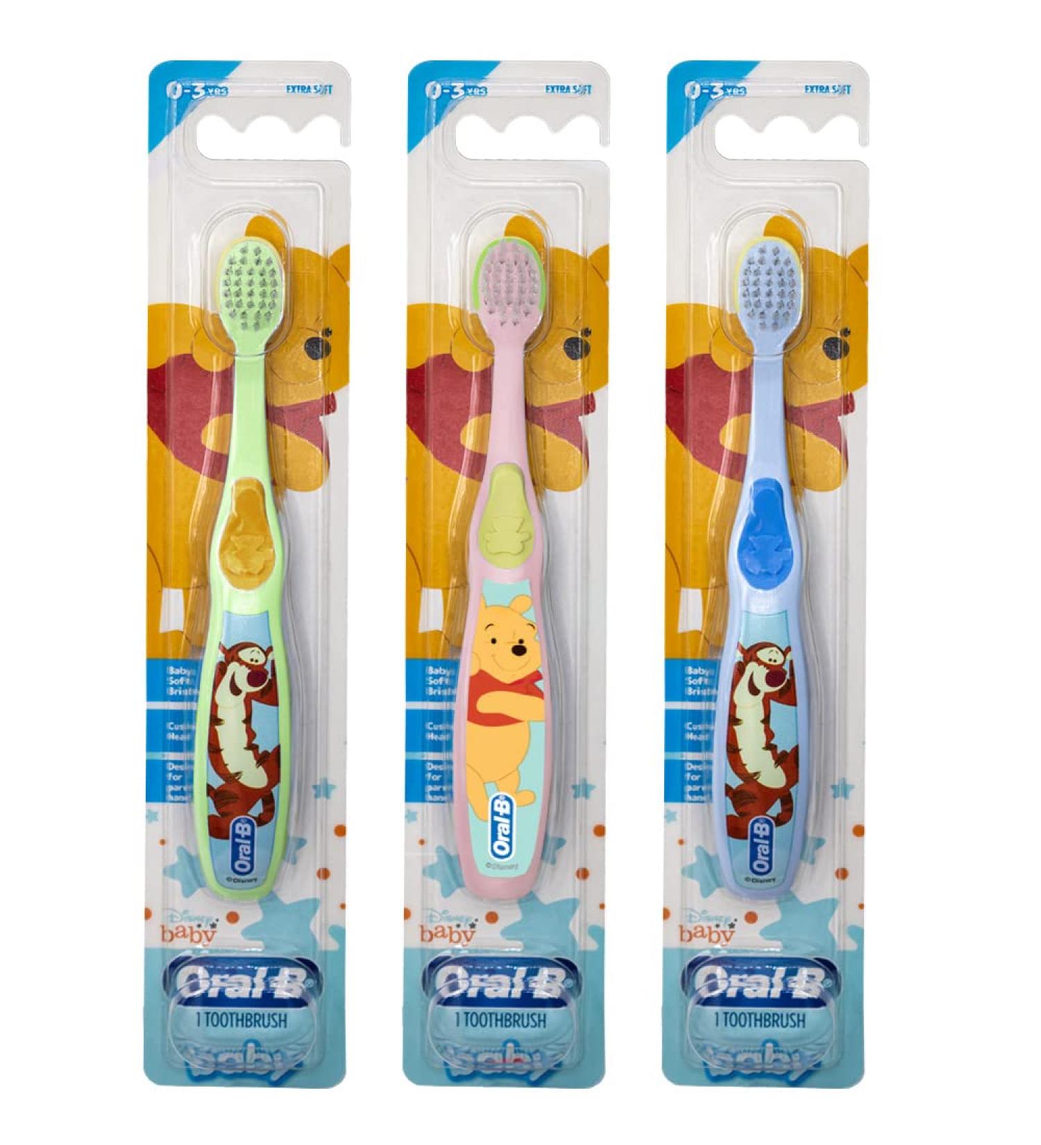 Oral-B Baby Manual Toothbrush Pooh Characters 0-3 Years Extra Soft - Pack of 3 - Buy Online on GoSupps.com