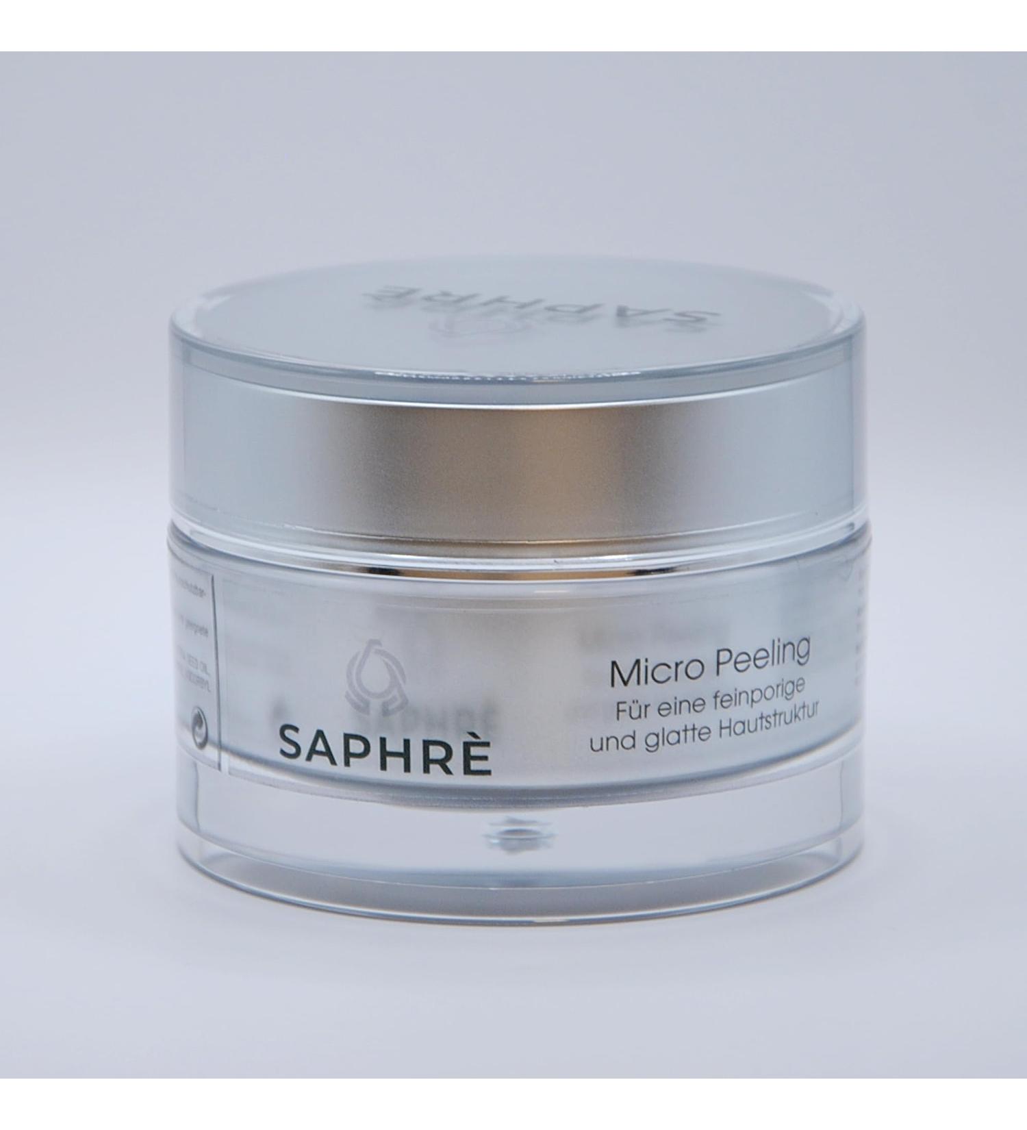 Saphr Micro Peeling gentle facial peeling with quartz and lactic acid for fine pores and smooth skin antibacterial and pH neutral 100 ml - Buy Online on GoSupps.com