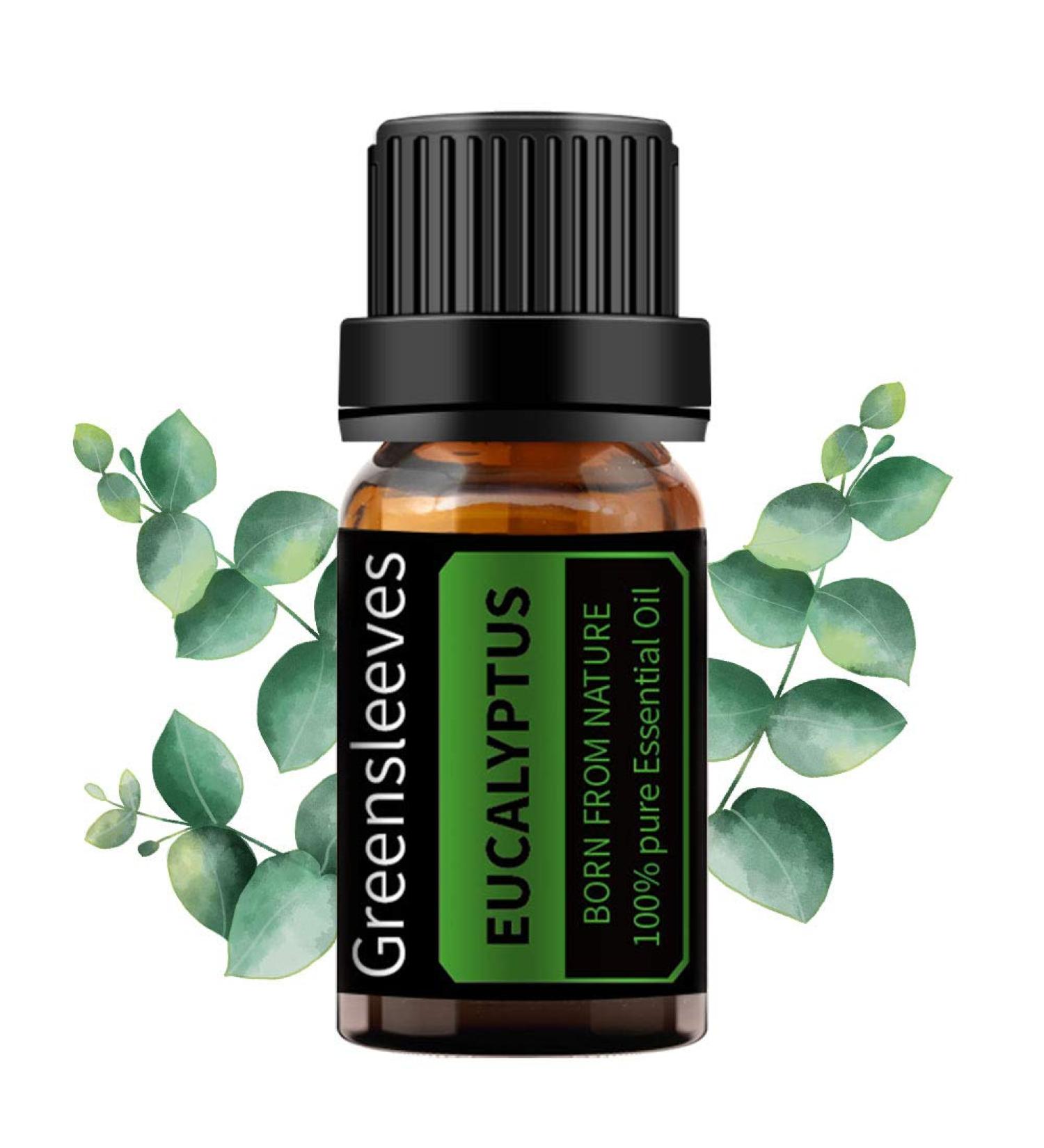 GREENSLEEVES Eucalyptus Essential Oil, 10ml Pure Plant-Based Fragrance Oil for Aromatherapy, Essential Oils for Diffuser, Air Freshener, Massage, Bath Bomb, Scented Candle Soap Making - Buy Online on GoSupps.com
