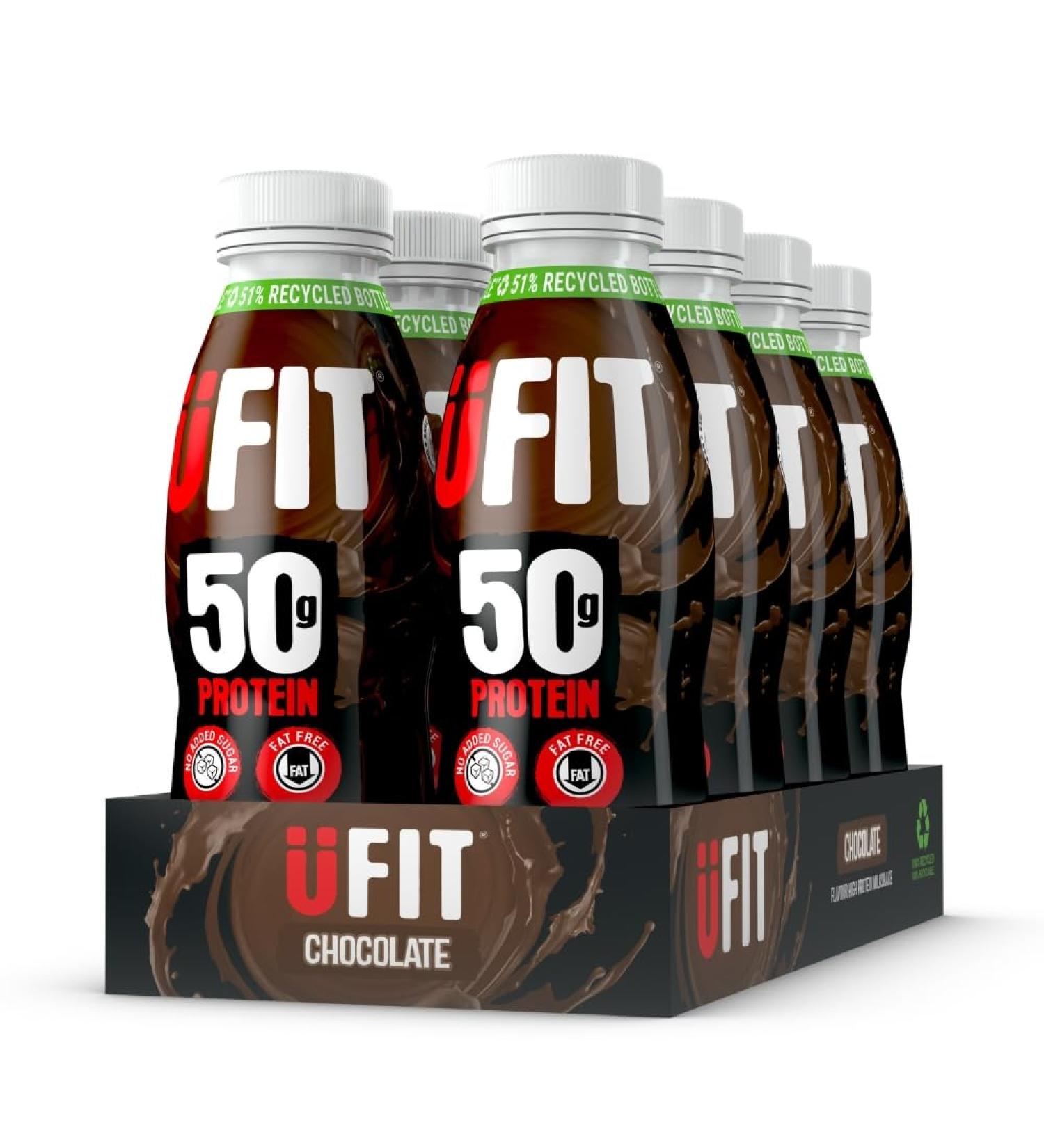 UFIT High Protein Milkshake Chocolate 8x500ml - Buy Online on GoSupps.com