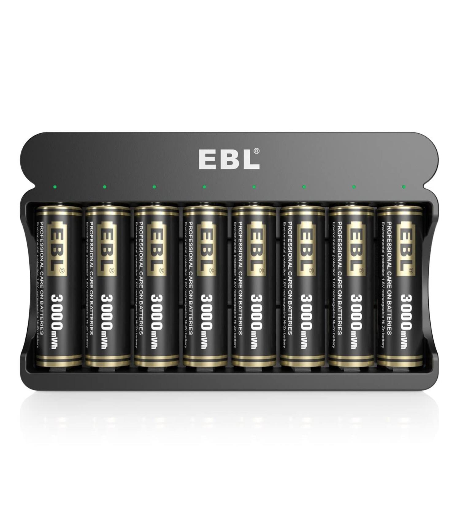 Buy EBL 8 Pack Rechargeable AA Batteries & Charger 3000mWh Ni-Zn 1.6V High Performance Double A Batteries for International Shipping - Buy Online on GoSupps.com
