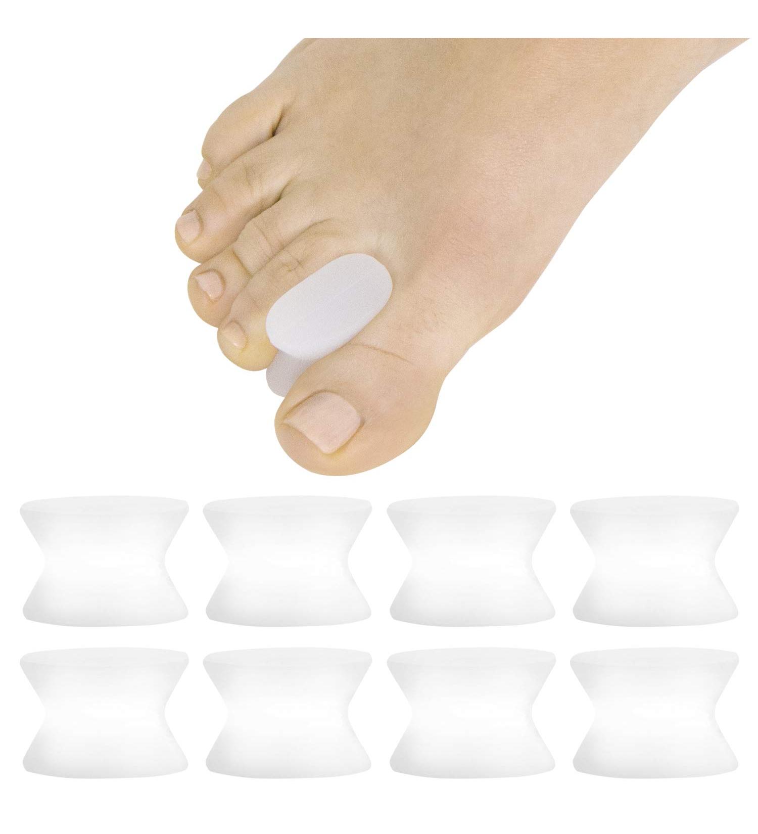 ViveSole Toe Spacer Separators (8 Pcs) for Overlapping Toes - Bunion Pain Relief & Toe Alignment Corrector - Silicone Gel Spreaders for Men and Women - Buy Online on GoSupps.com