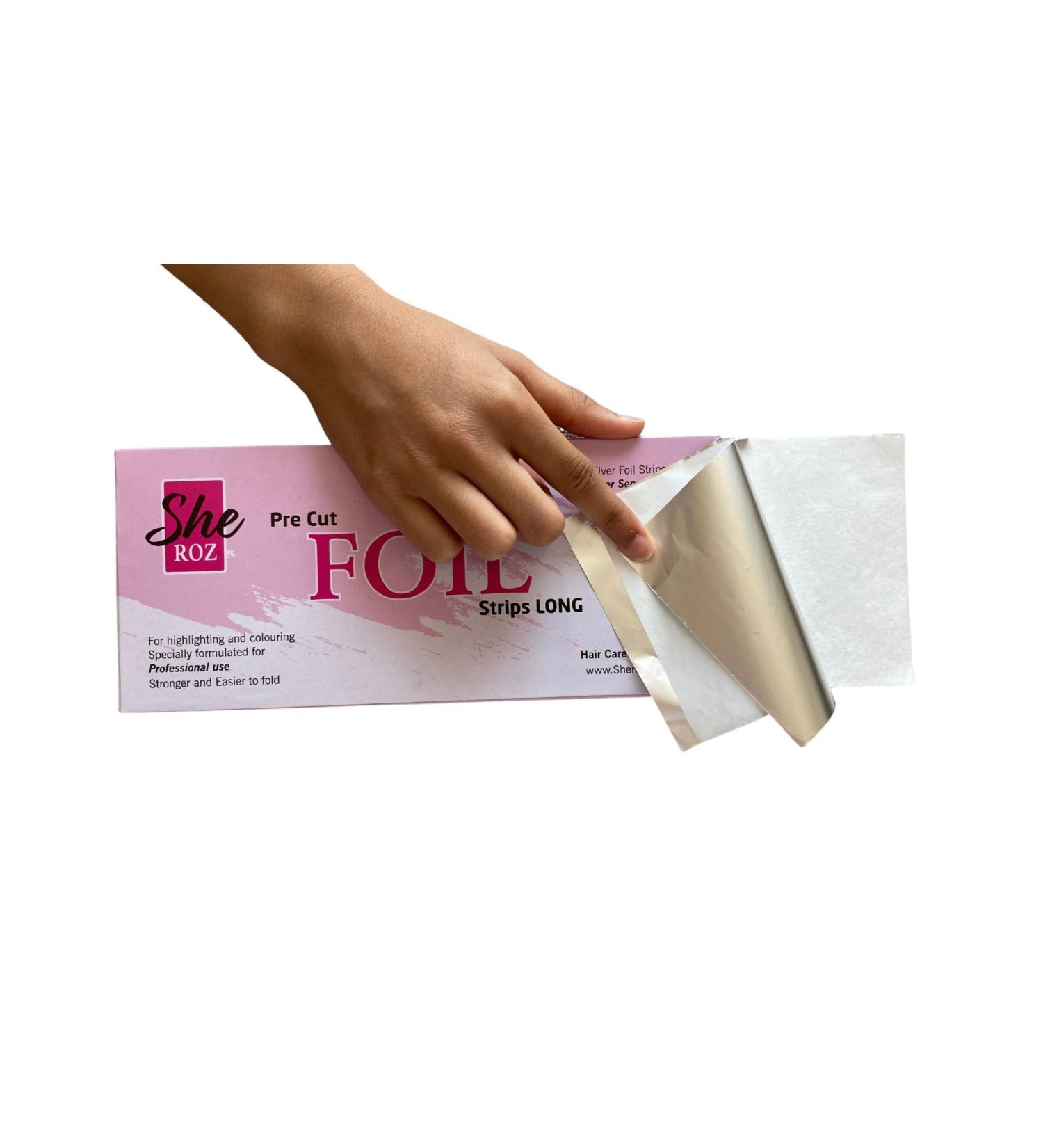 Pre Cut Foil Strips For Hair Colouring Tinting & Dyes 100 x Long Sheets