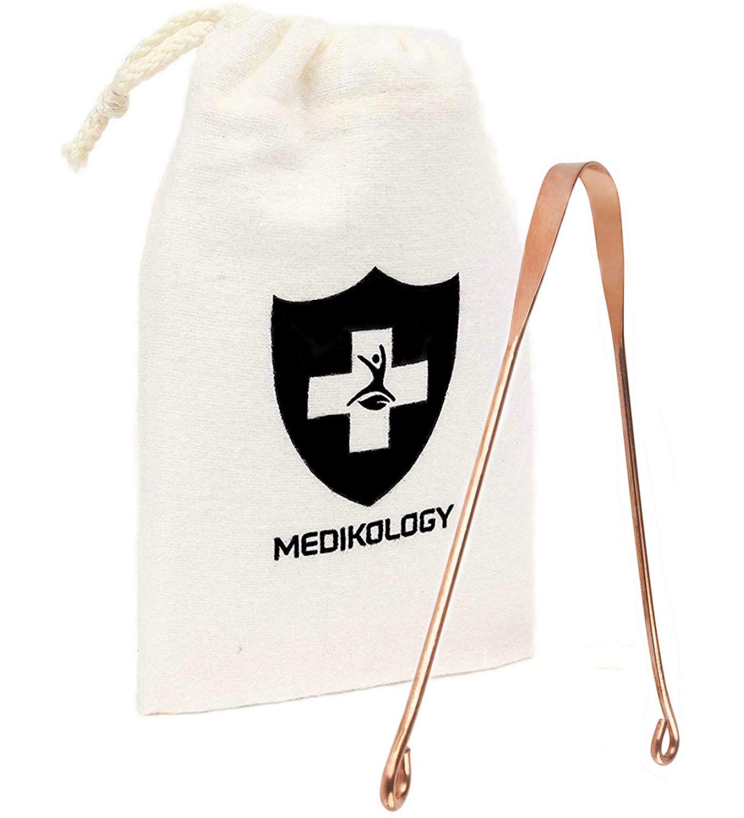 Buy Tongue Scraper Copper Cleaner - Best Surgical Tongue Cleaner 100% Copper | Medikology - International Shipping Available - Buy Online on GoSupps.com