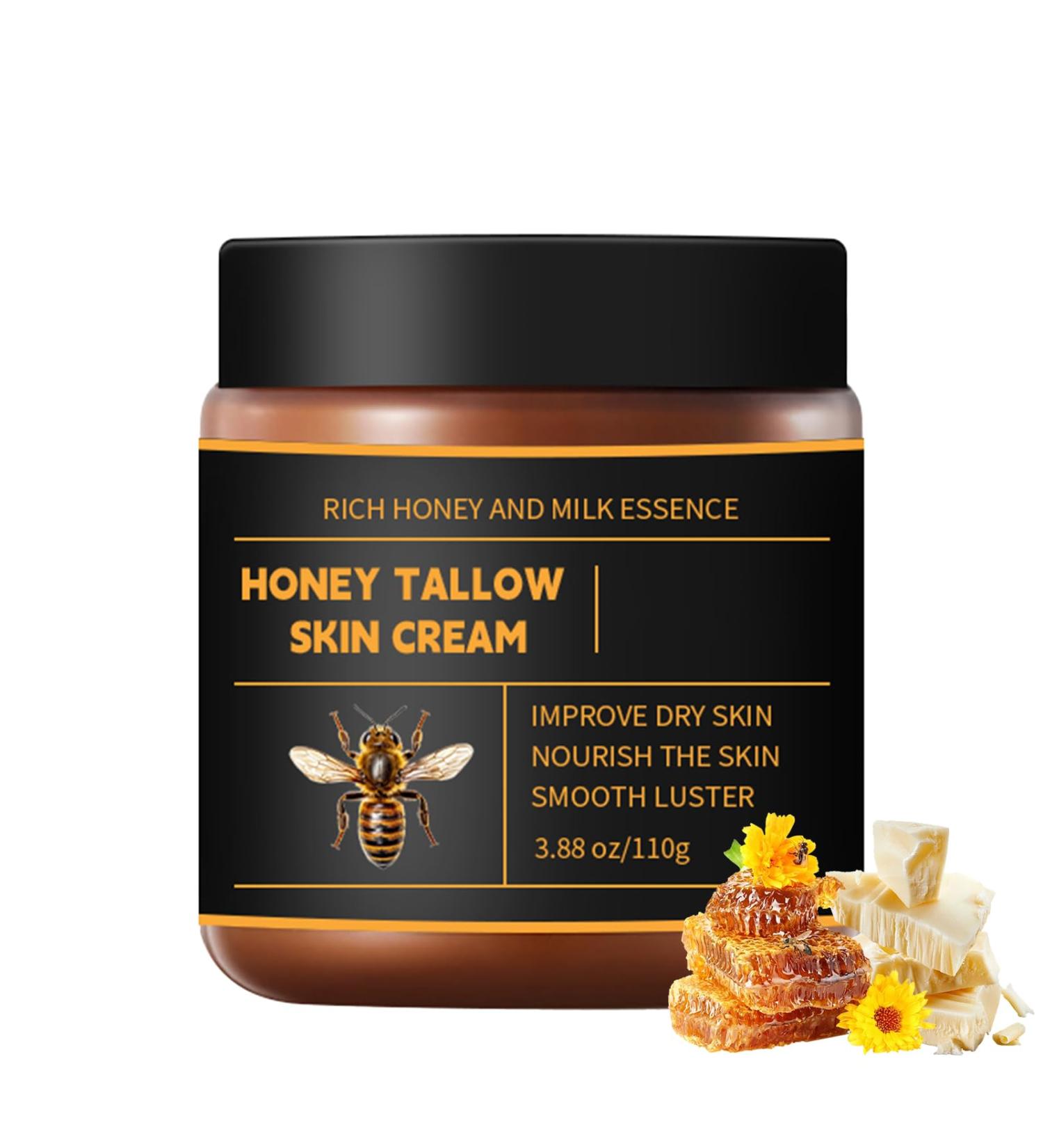 Mgviiiva Beef Tallow Honey Balm for Skin & Face Whipped Beef Tallow Face Moisturizer with Honey Grass Fed Beef Tallow Cream All Natural Pure Body Lotion for Women & Men Dry Sensitive Skin 3.88 OZ - Buy Online on GoSupps.com