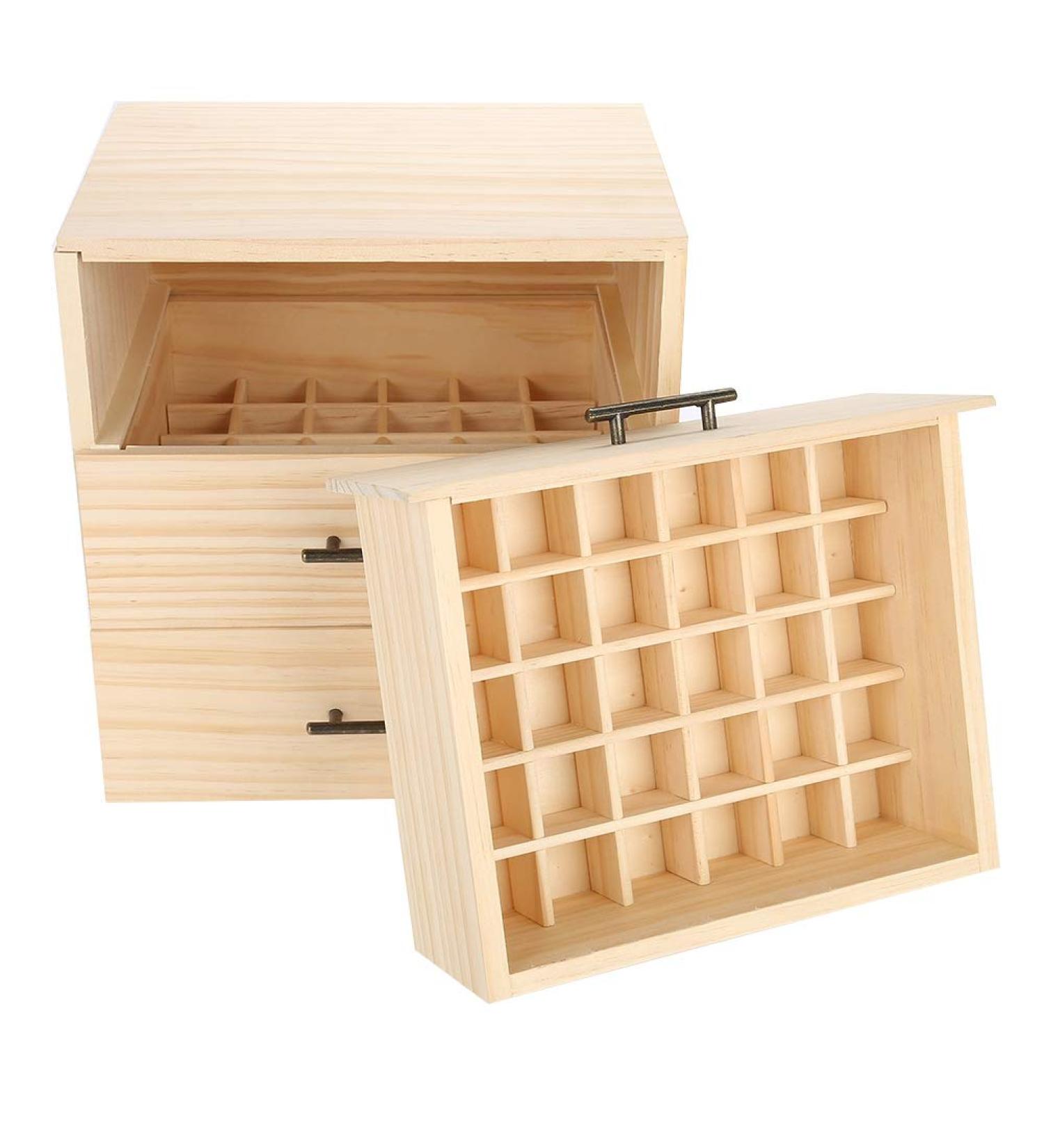 Wakects 90 Slots Essential Oils Storage Box - Wooden Aromatherapy Organizer for Travel & Storage - 3 Level Design for Fragrance Oils - Buy Online on GoSupps.com