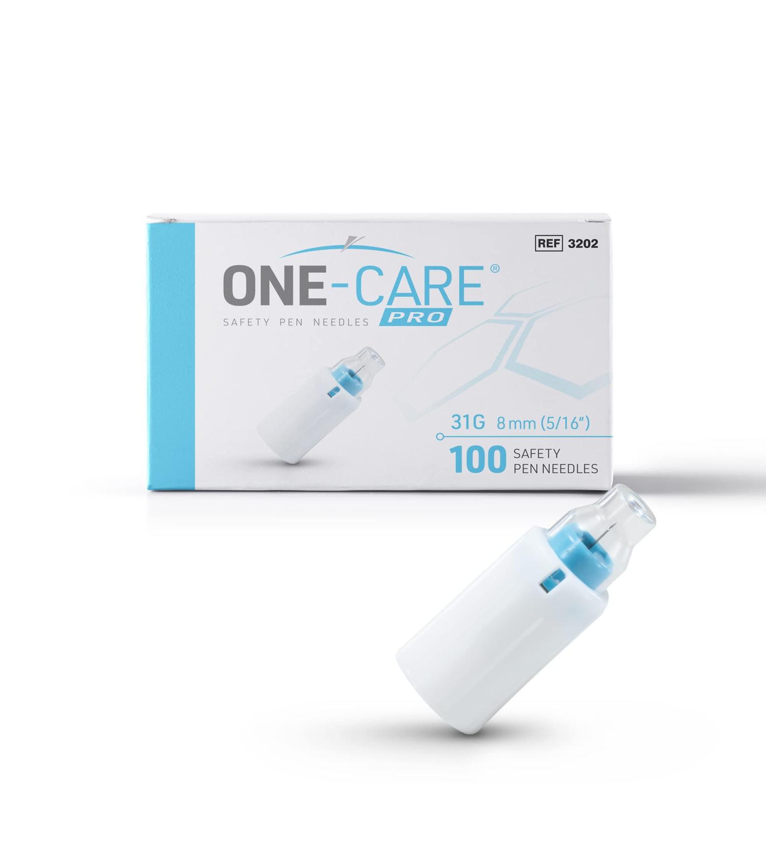 ONE-CARE PRO Safety Insulin Pen Needles 31G x 8mm - 100ct Box | International Shipping Available - Buy Online on GoSupps.com