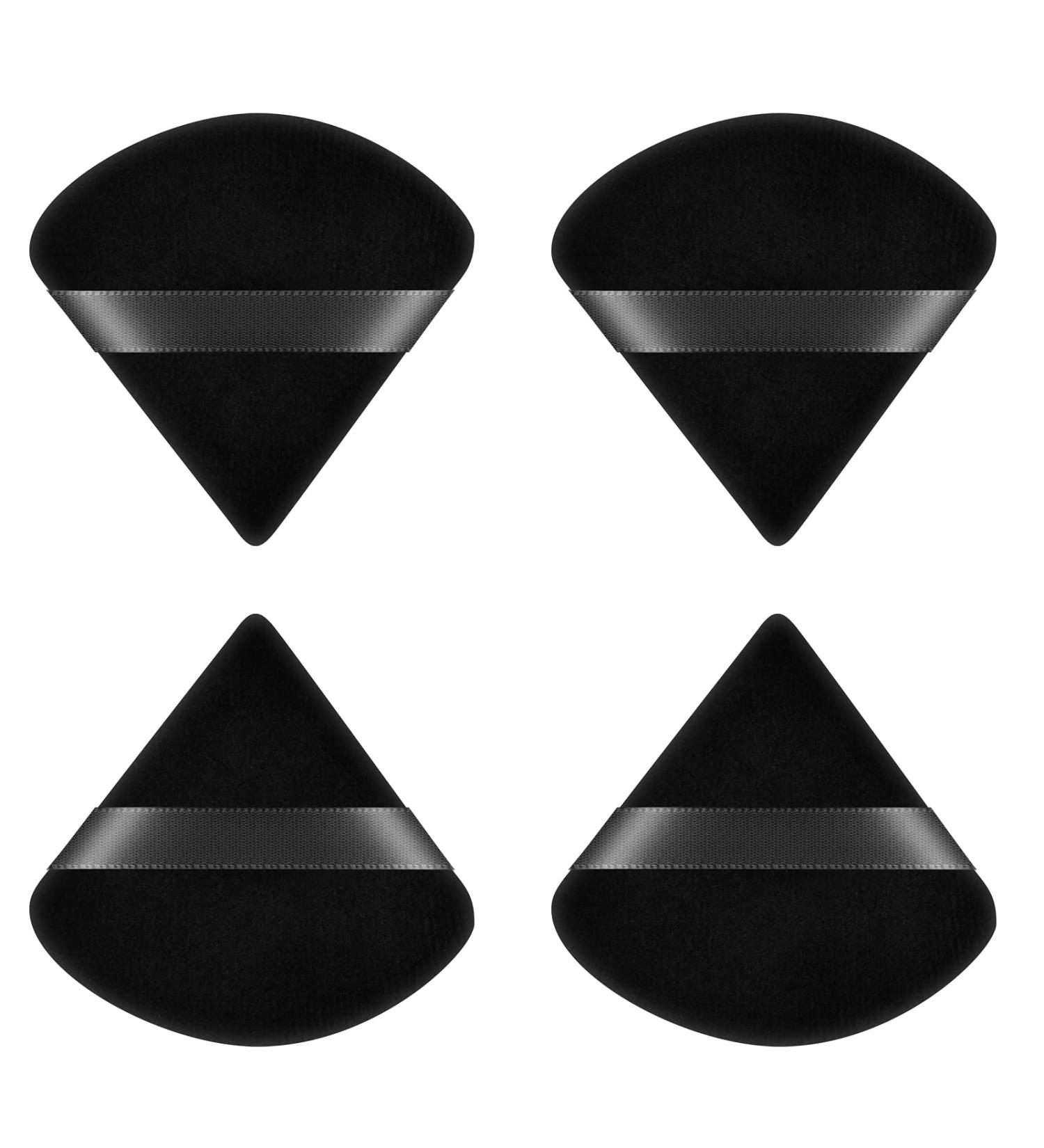 Ainiv 4PCS Triangle Makeup Puff Set | Reusable Soft Sponge for Loose Powder & Foundation | Washable Dual-Use Cosmetic Puff - Black - Buy Online on GoSupps.com