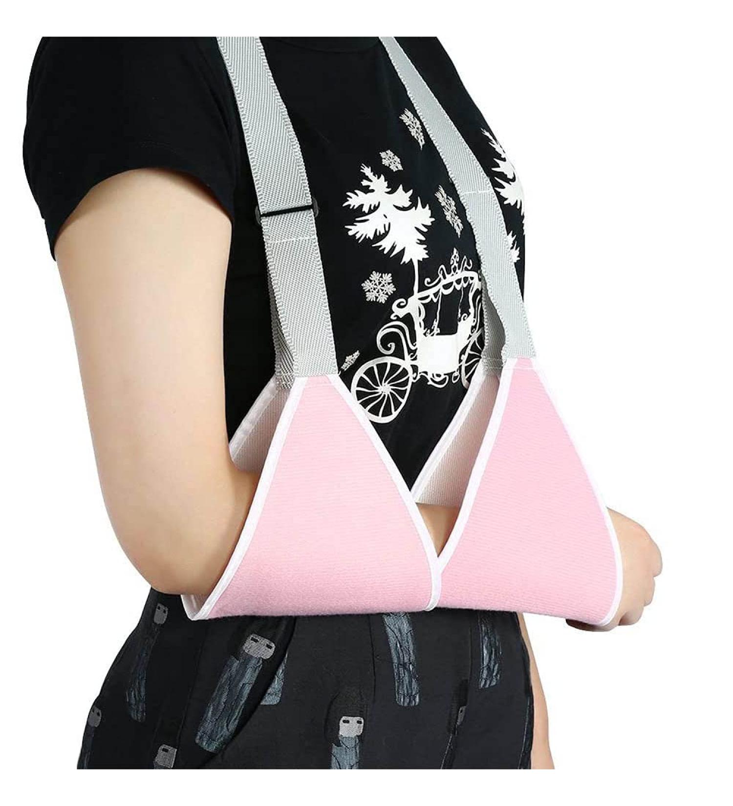 Adjustable Arm Shoulder Sling - Lightweight Ergonomic Design for Sprain & Fracture Support (Pink) | Children & Adult - Buy Online on GoSupps.com