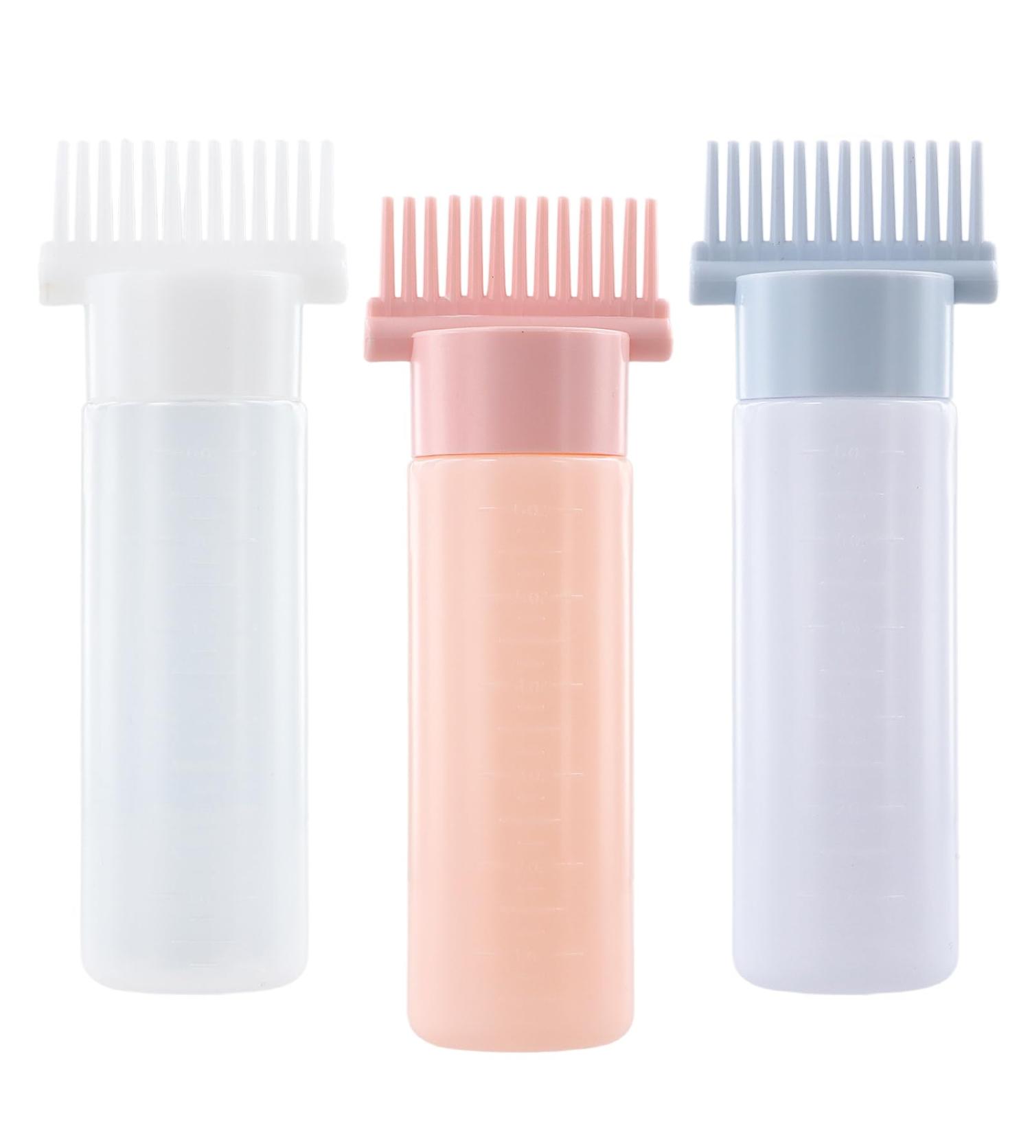 3 pieces Root Comb Applicator Bottle Applicator Bottle Comb Applicator Bottle Hair Oil Bottle with Graduated Brush 180ml Hair Dyeing Bottle Brush Comb with Graduated Scale - Buy Online on GoSupps.com