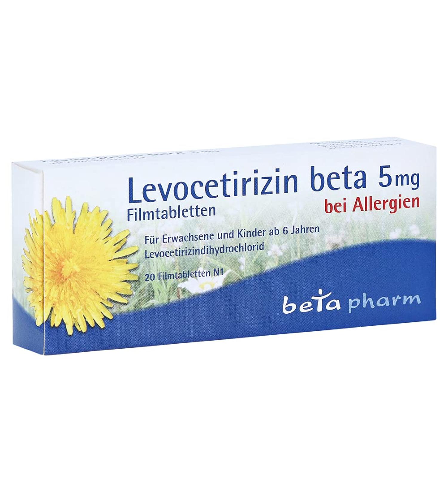 Buy Levocetirizine Beta 5 mg Film-Coated Tablets - Fast International Shipping & Relief from Allergies - Buy Online on GoSupps.com
