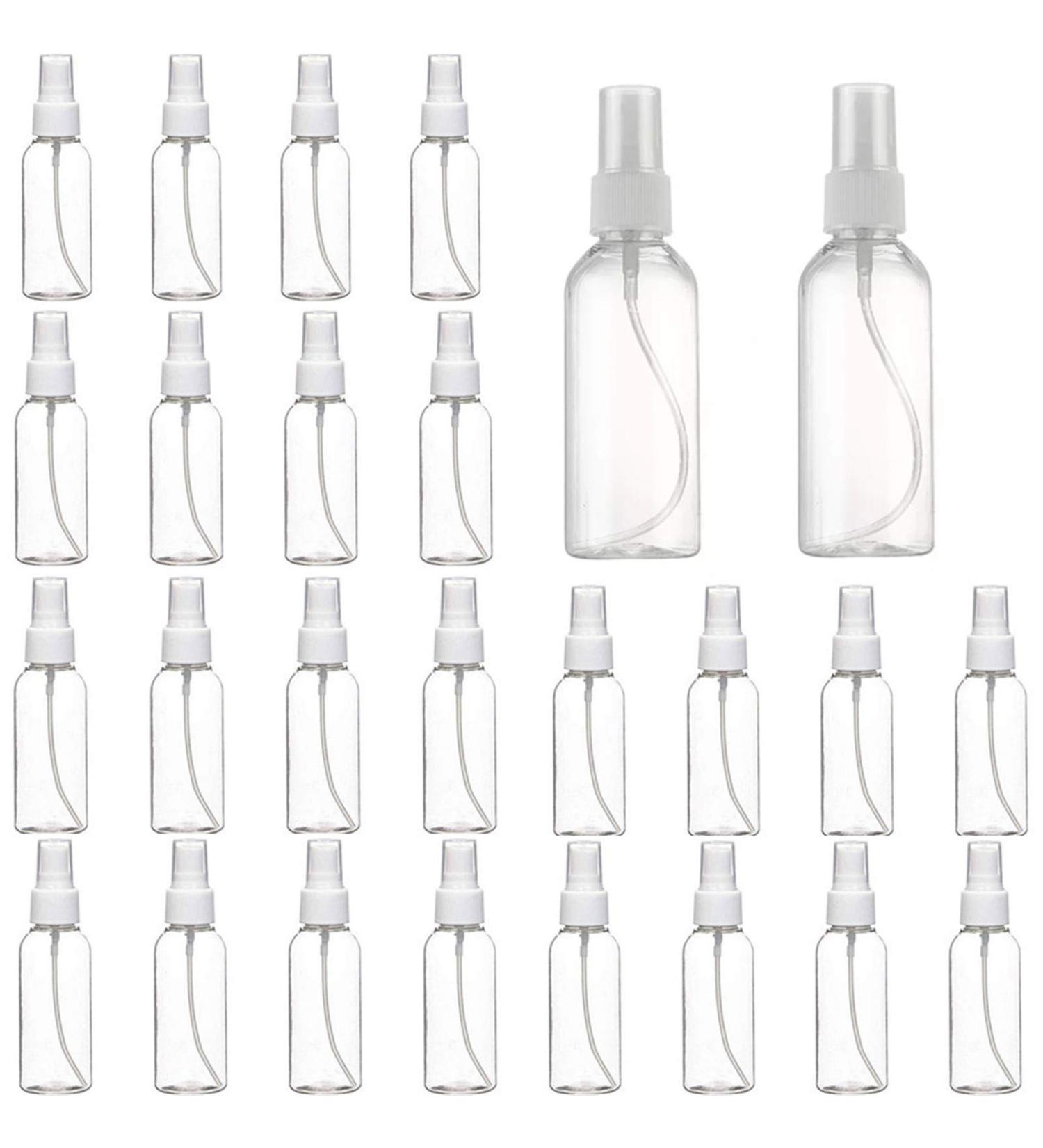 2oz Clear Travel Fine Mist Spray Bottles 25 Pack - Refillable Plastic Containers for Hand Sanitizer, Essential Oils, Cleaning Products - Mini Sprayer for Cosmetic Use - 60ml Capacity - Buy Online on GoSupps.com