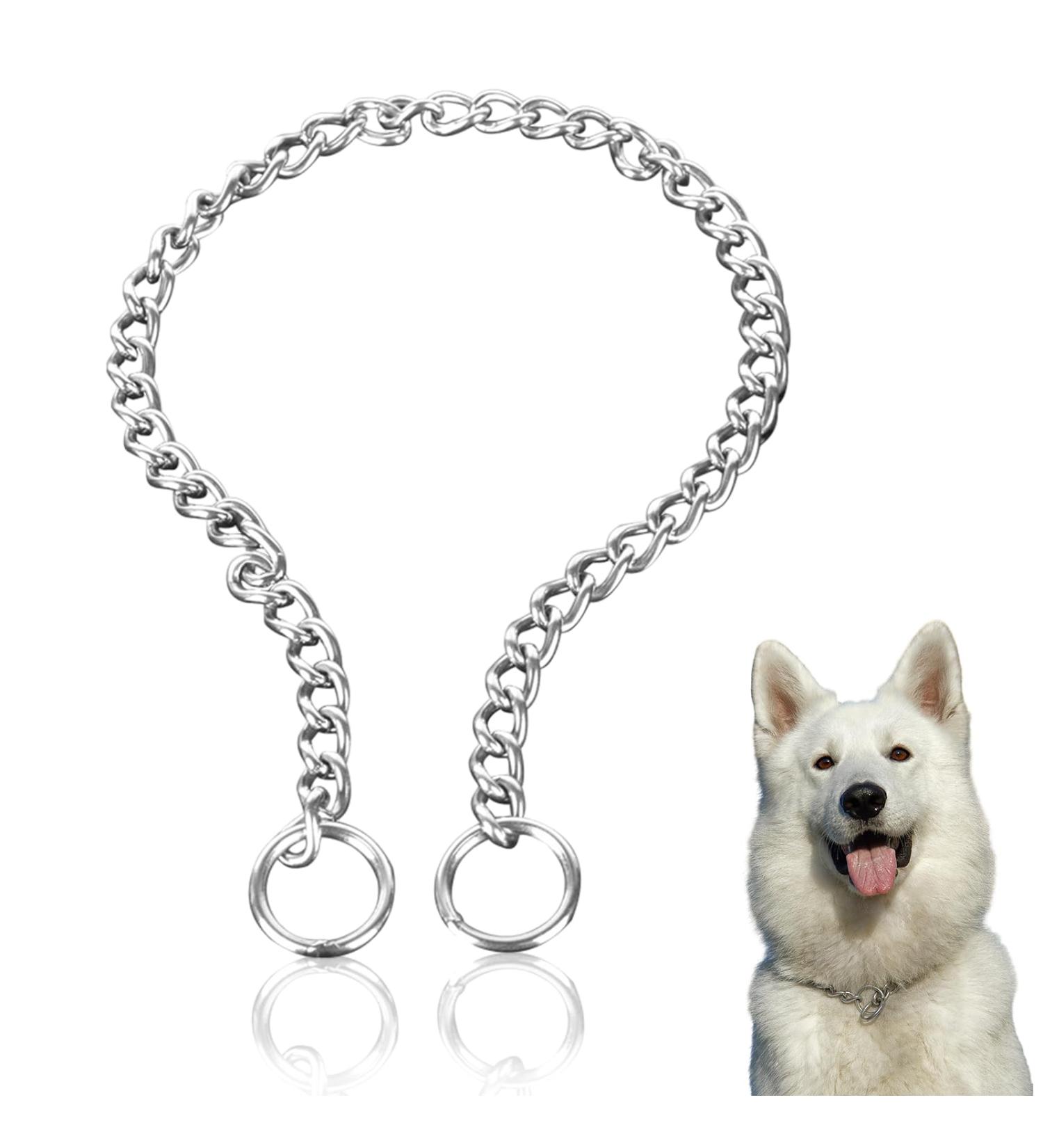 Choke Chain for Dogs 55cm Durable Thick Dog Collar for Pet Outdoor Training No Pull Dog Metal Slip Collar for Small Medium Large Dogs - Buy Online on GoSupps.com