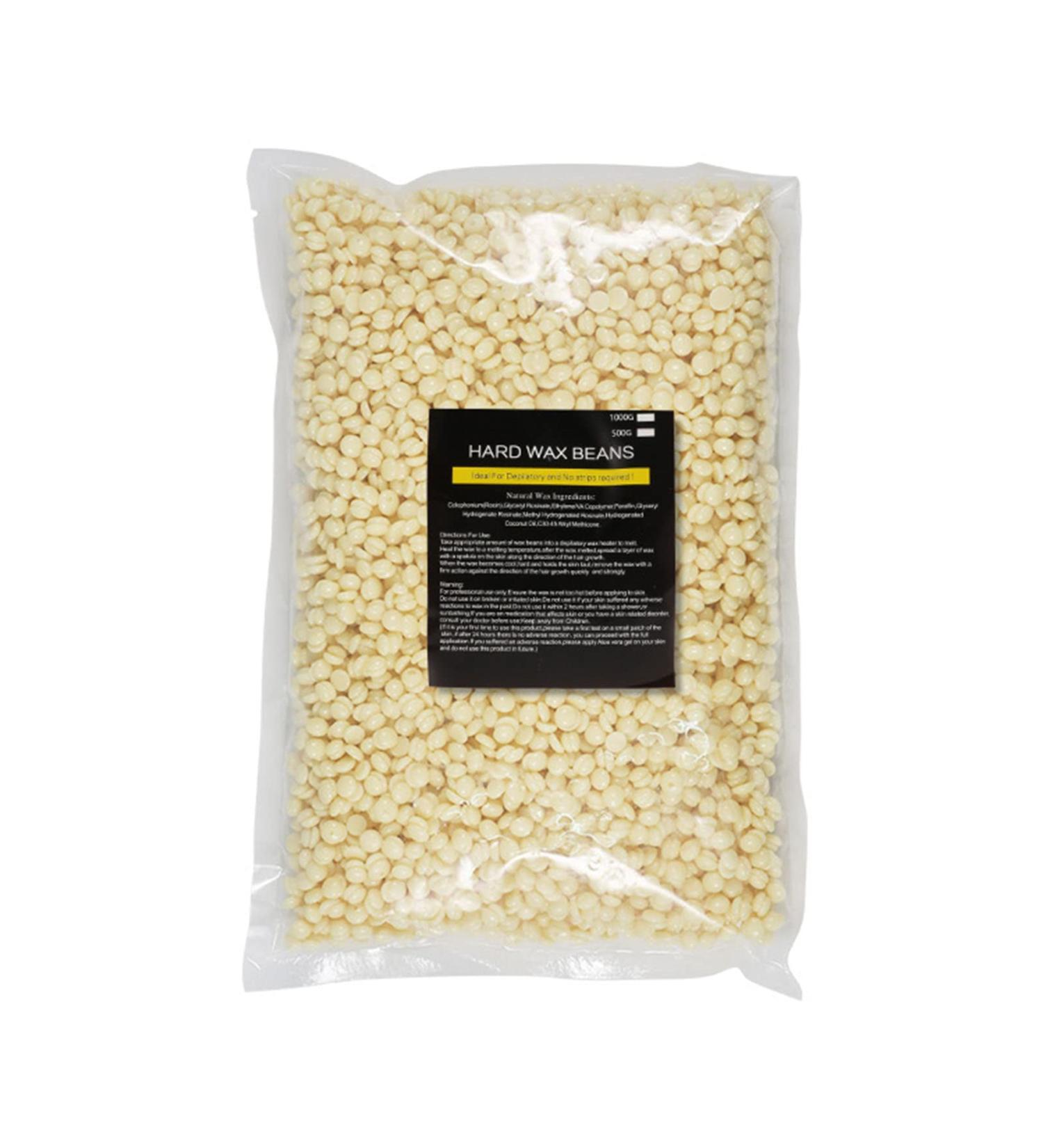 1000g Natural Hard Wax Pearls for Hair Removal | Professional Stepless Wax Beans for Face Body Legs Armpits & Bikini | Vegan Cream Wax - Buy Online on GoSupps.com