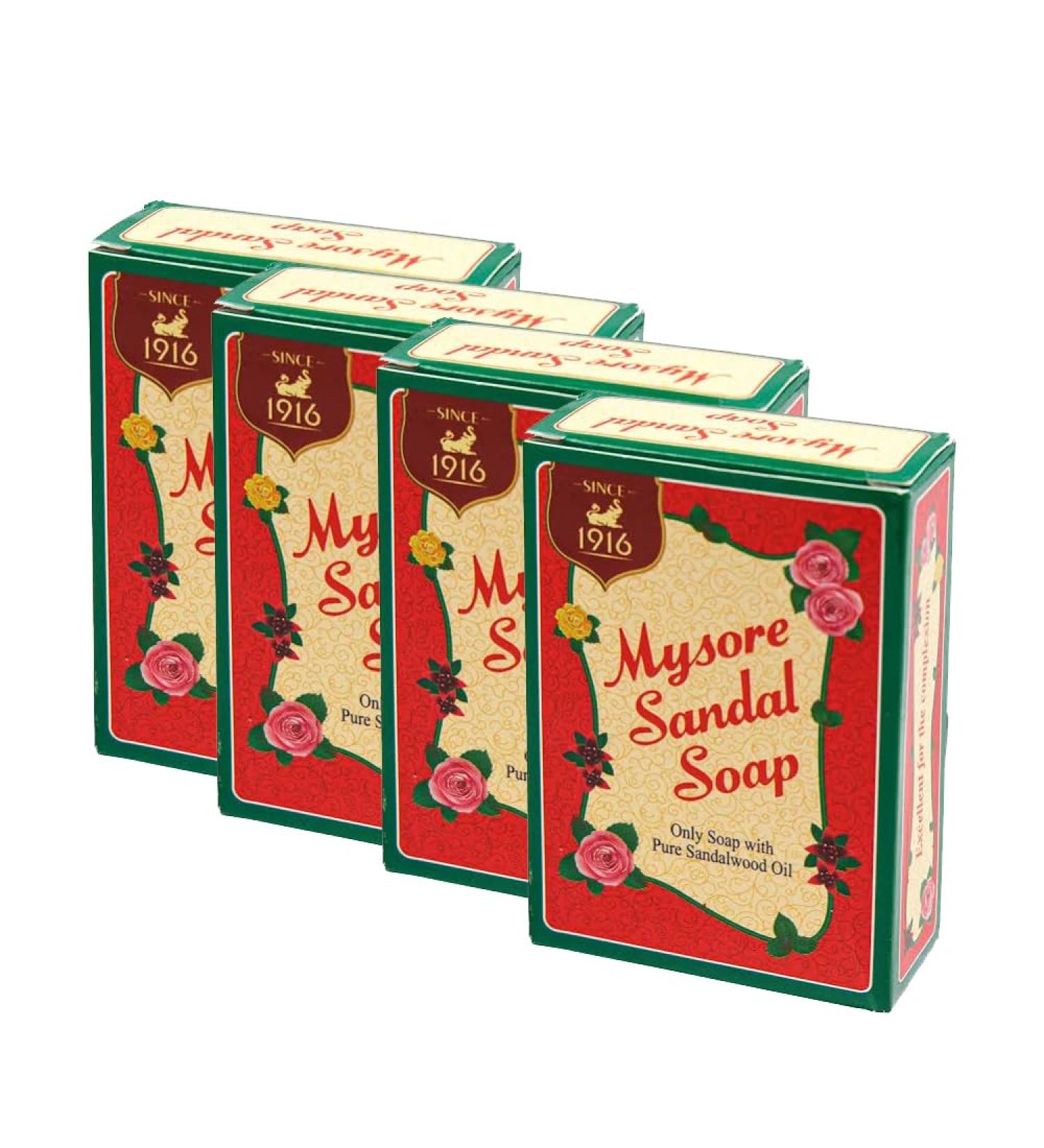  Dr. nature Mysore Sandalwood Soap | 75 g | Bath Soap | With Sandalwood Oil | Herbal Ayurveda | Health and Beauty | Indian Origin (Pack of 4) - Buy Online on GoSupps.com