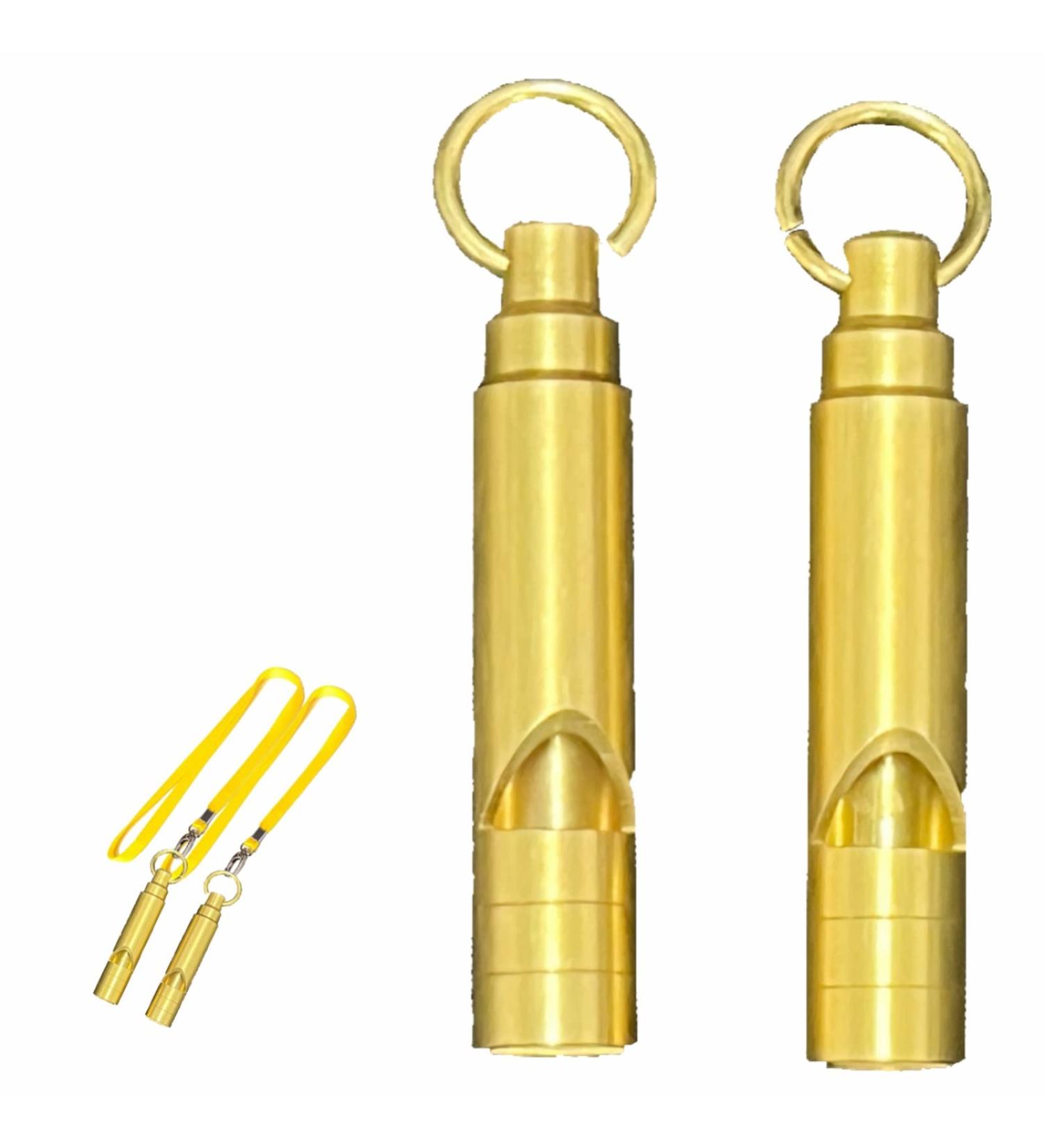 Premium Brass Whistle Set for Outdoor Survival - Loudest Emergency Whistle with Lanyard (2 Pack) - Buy Online on GoSupps.com
