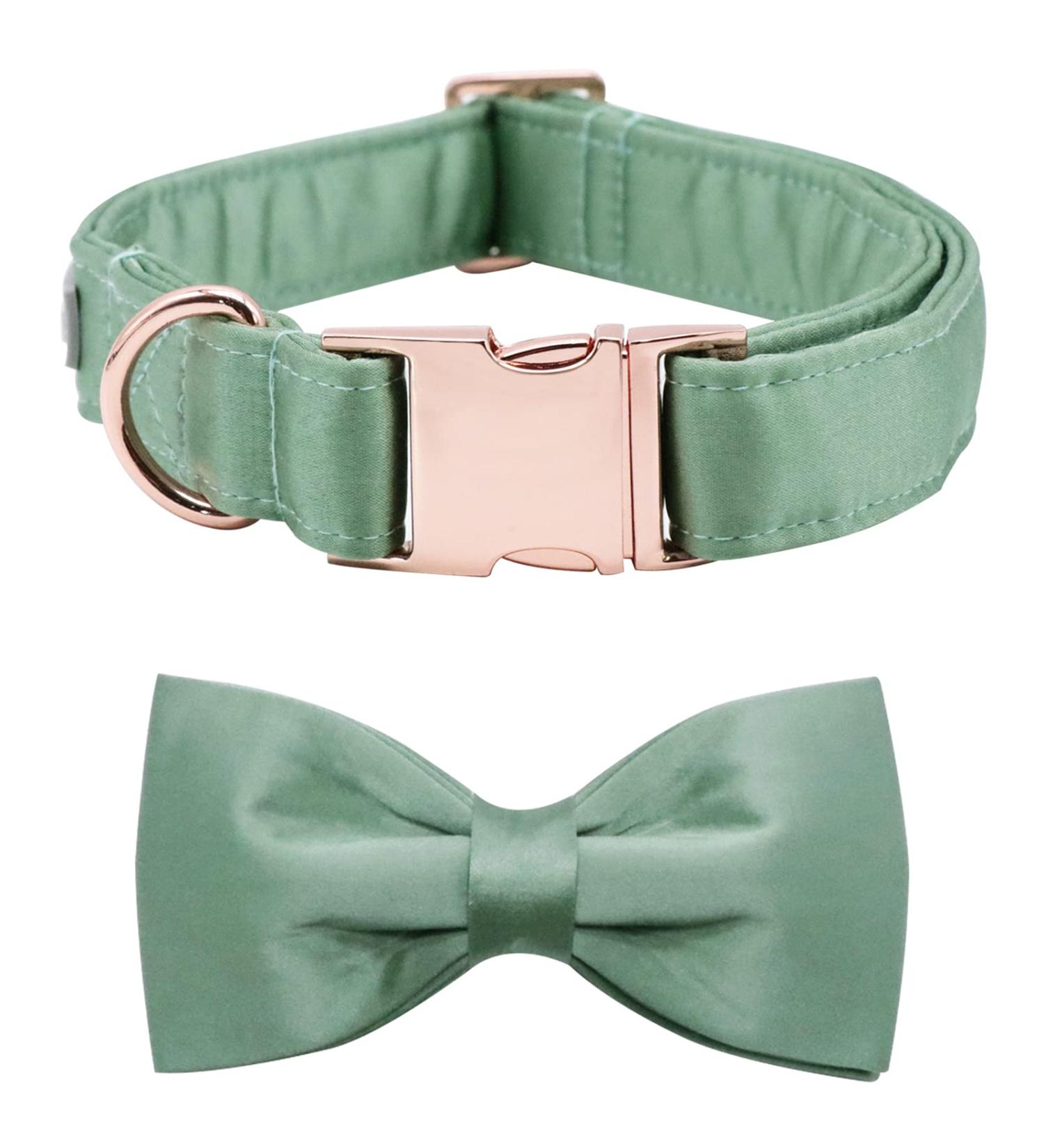 Lionet Paw's Comfortable Silk Dog Collar with Removable Fly - Green Collar for Small Dogs (25-40cm) - 1 Pack Grassy Design - Buy Online on GoSupps.com