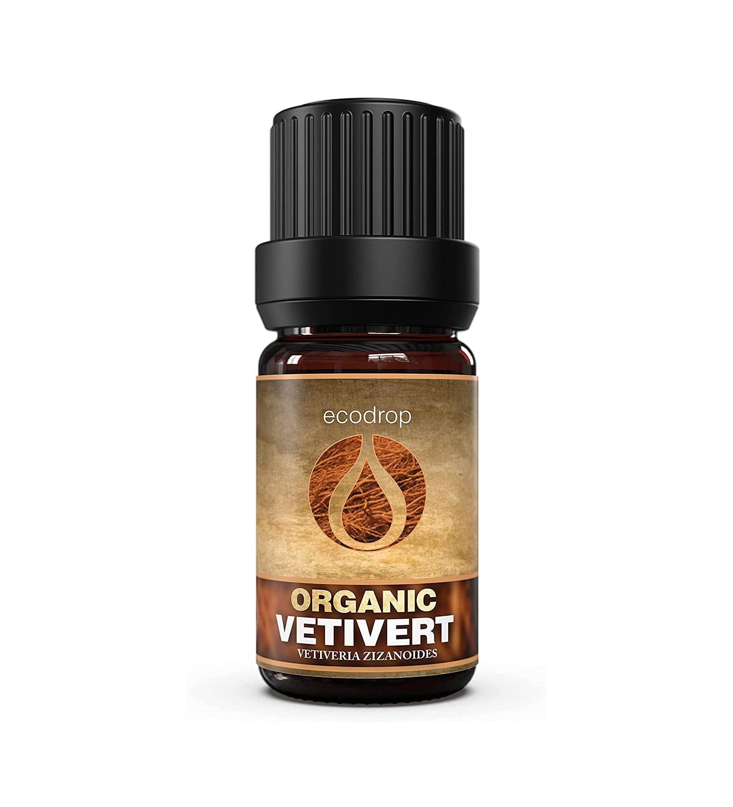 Organic Vetiver Essential Oil 5ml - Cosmos Certified Therapeutic Grade for Aromatherapy with Free E-Book - Buy Online on GoSupps.com