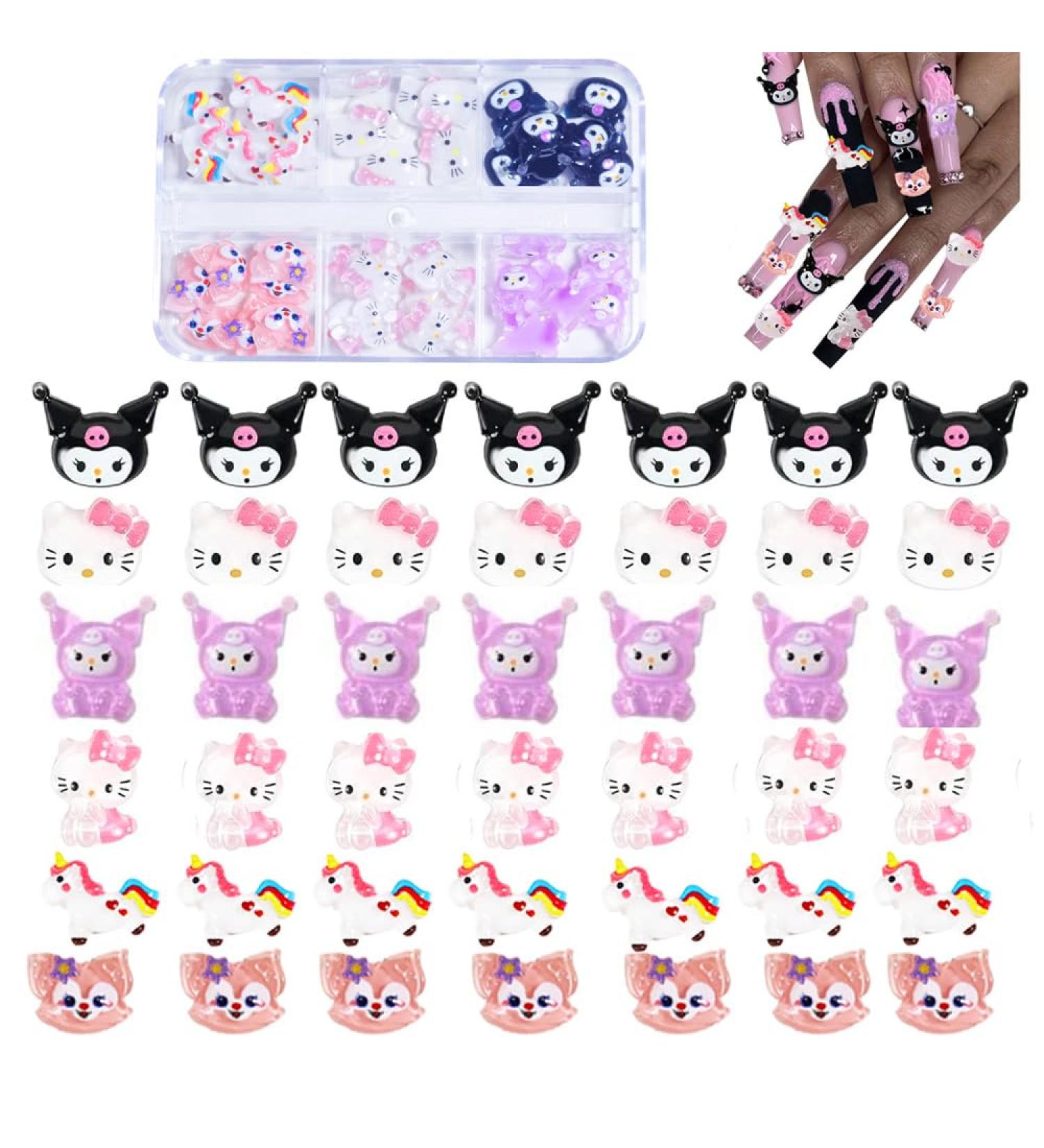 3D Kitty Cat Nail Art Charms 3D Cartoon Kawaii Tembelle Unicorns Nail Decorations for Nail Art Supplies Resin Nails Slime Rainbow Horse Charms Cute DIY Nail Accessories (42 Pcs) Kitty nail charms - Buy Online on GoSupps.com