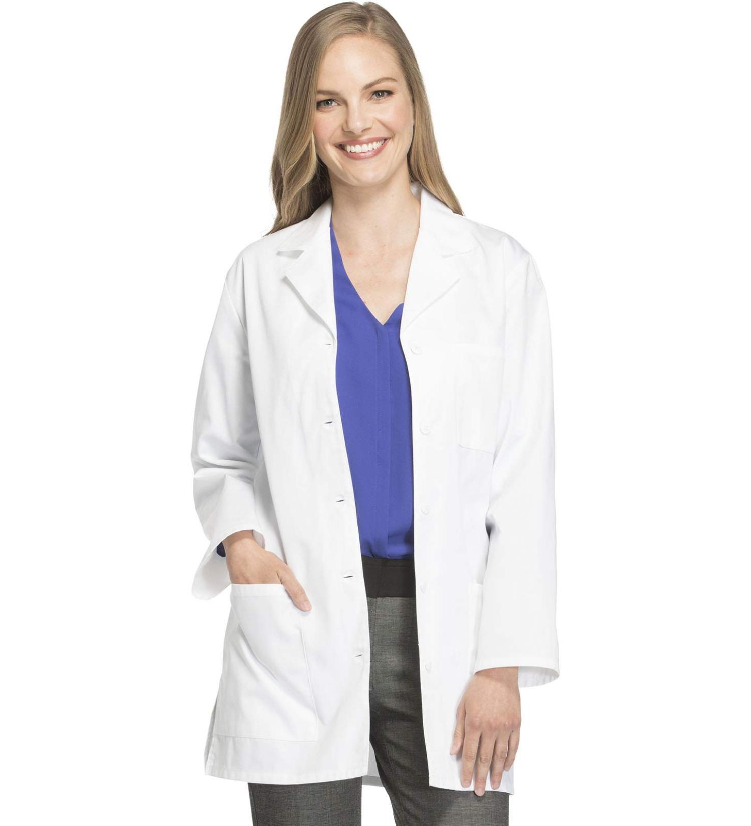 Cherokee Women Scrub Lab Coat Traditional fit with Two Patch Pockets and a Chest Pocket 1462 Medium White - Buy Online on GoSupps.com