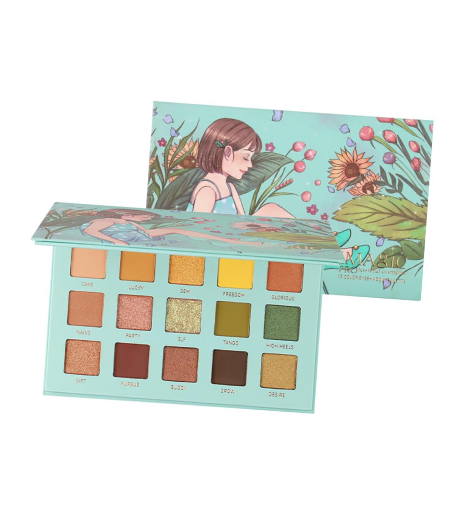 Healeved 1pc 15 Portable Eyeshadow Compact Cosmetic Pallet Makeup Accessories Female Eyeshadow Green 1 count (Pack of 1) Green - Buy Online on GoSupps.com