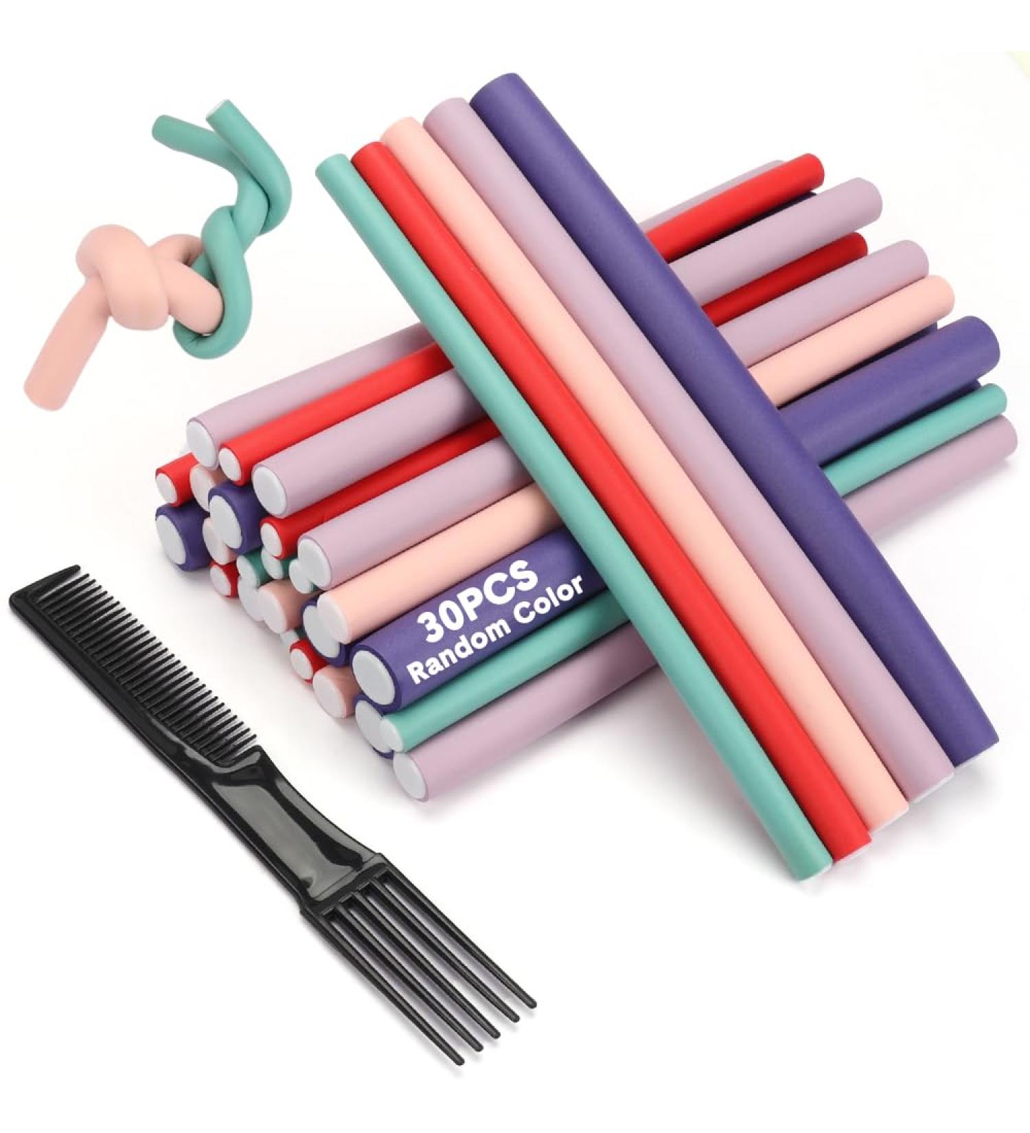 Aiducho Large Curls Papilotten - 30 Soft Rubber Rollers for Overnight Big & Small Curls 24cm/9.45 - Ideal for Short & Medium Hair - Buy Online on GoSupps.com