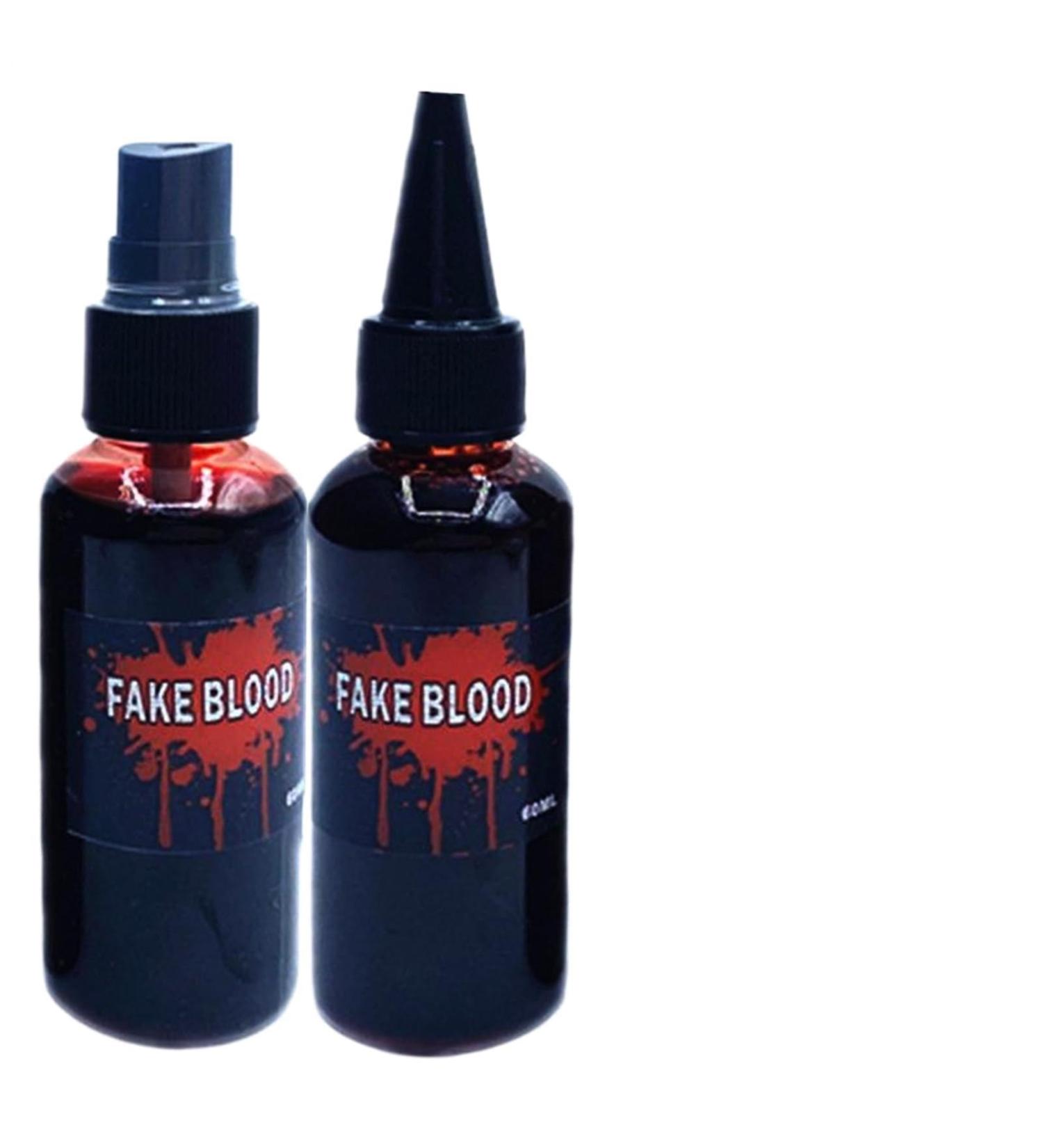 Blood Dummy Make-Up 2 Pcs 60ml Realistic Blood for Stage Makeup and Cosplay Halloween Cosplay Supplies for Masquerade Theatre Performance Short Film Escape Room Theme Party - Buy Online on GoSupps.com