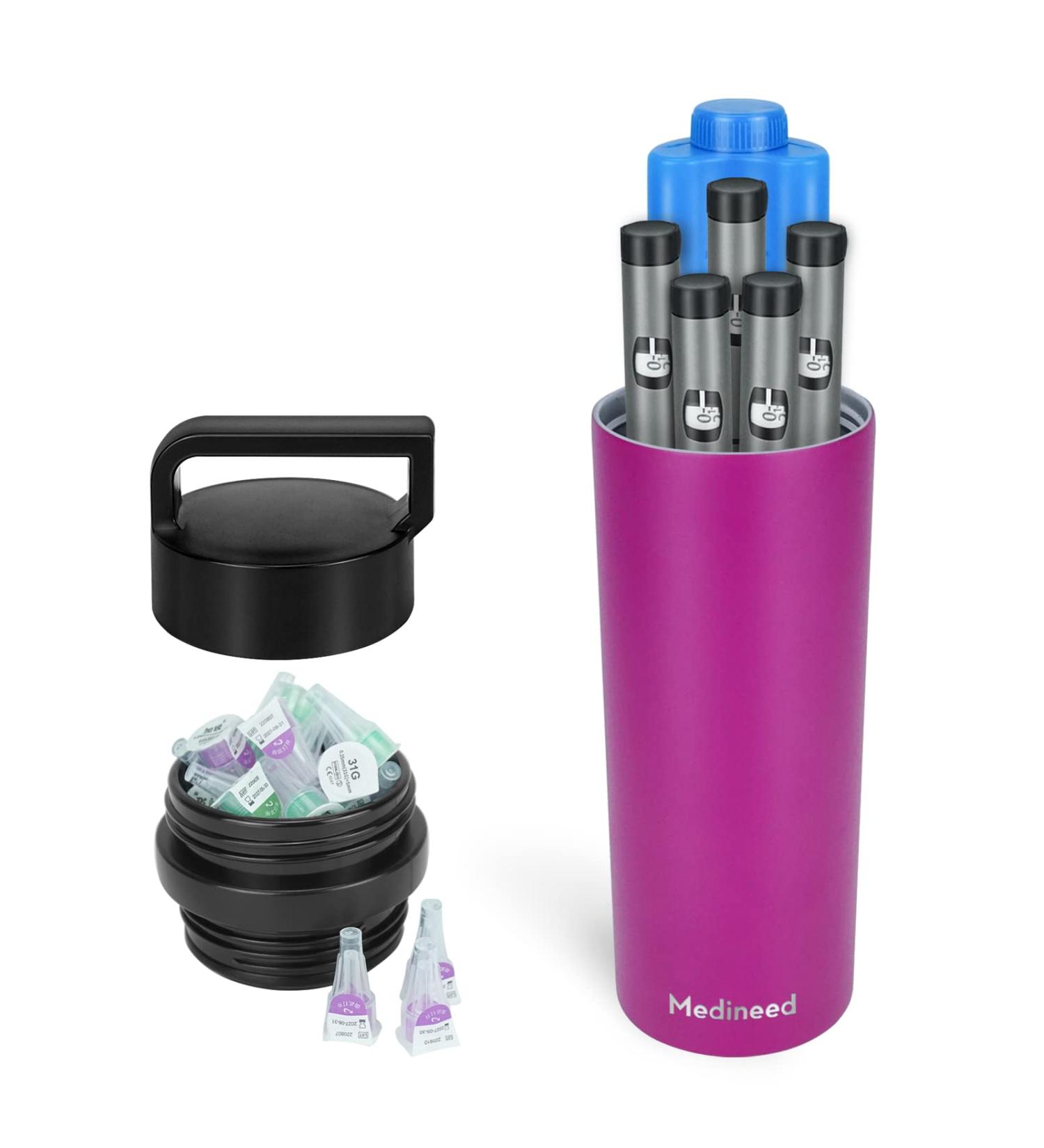 Medineed 60H Insulin Pen Cooler Diabetic Travel Case with Biogel Ice Pack - Red - Buy Online on GoSupps.com