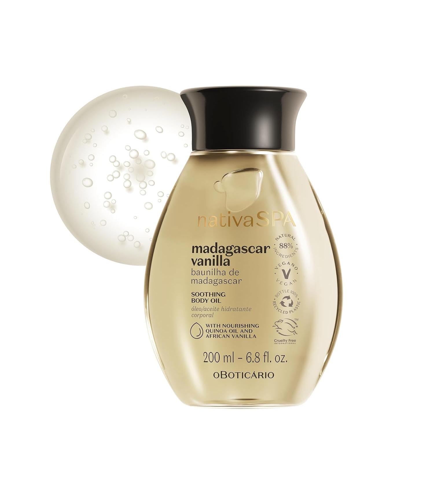  O BOTICARIO O Botic rio Nativa SPA Vanilla Madagascar Fragrance Body Oil Body Lotion Moisturizes & Cares for Skin Vegan 200ml - Buy Online on GoSupps.com