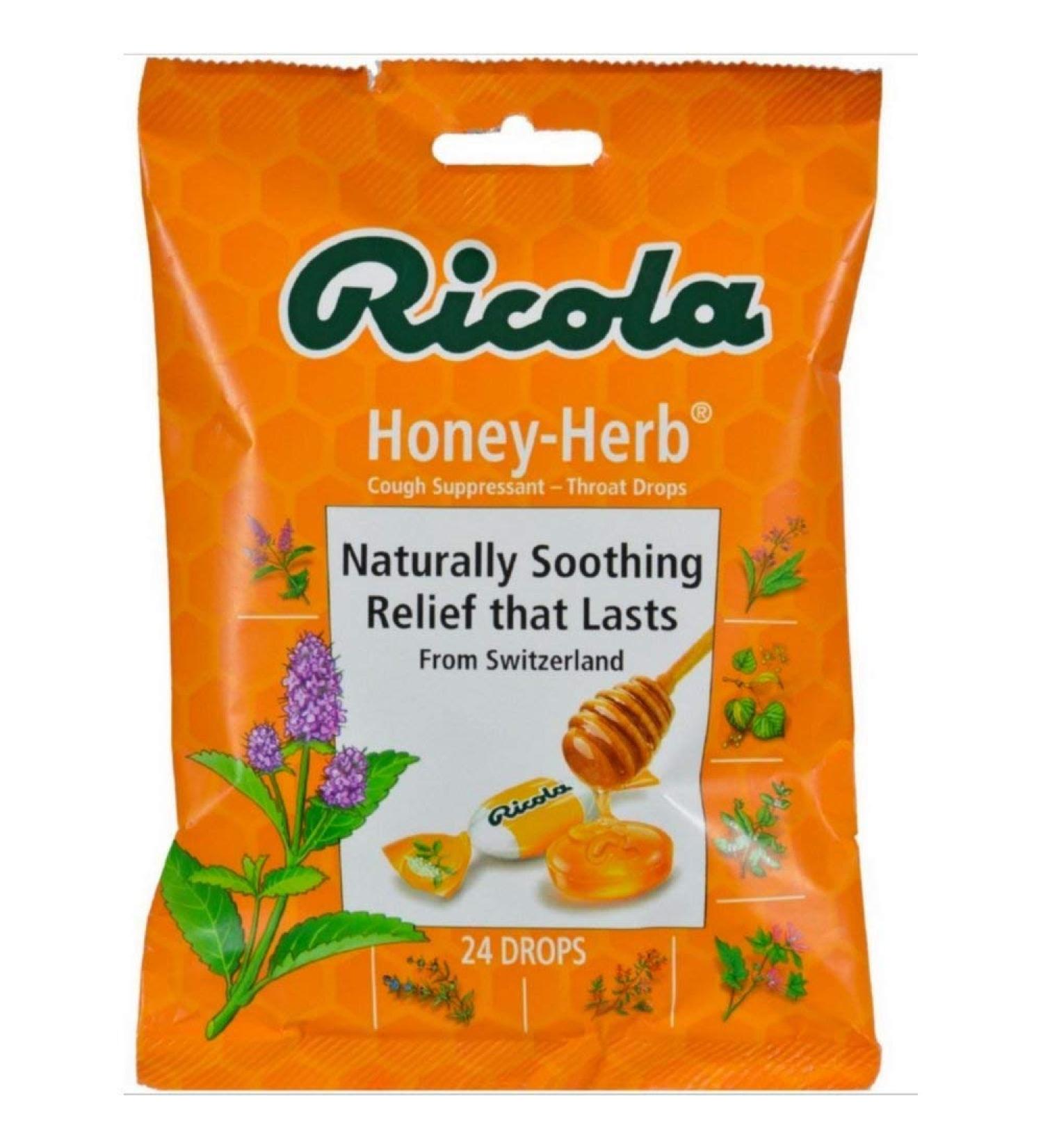Buy Ricola Throat Drops Natural Honey Herb - 24 Drops (Pack of 7) | International Shipping Available - Buy Online on GoSupps.com