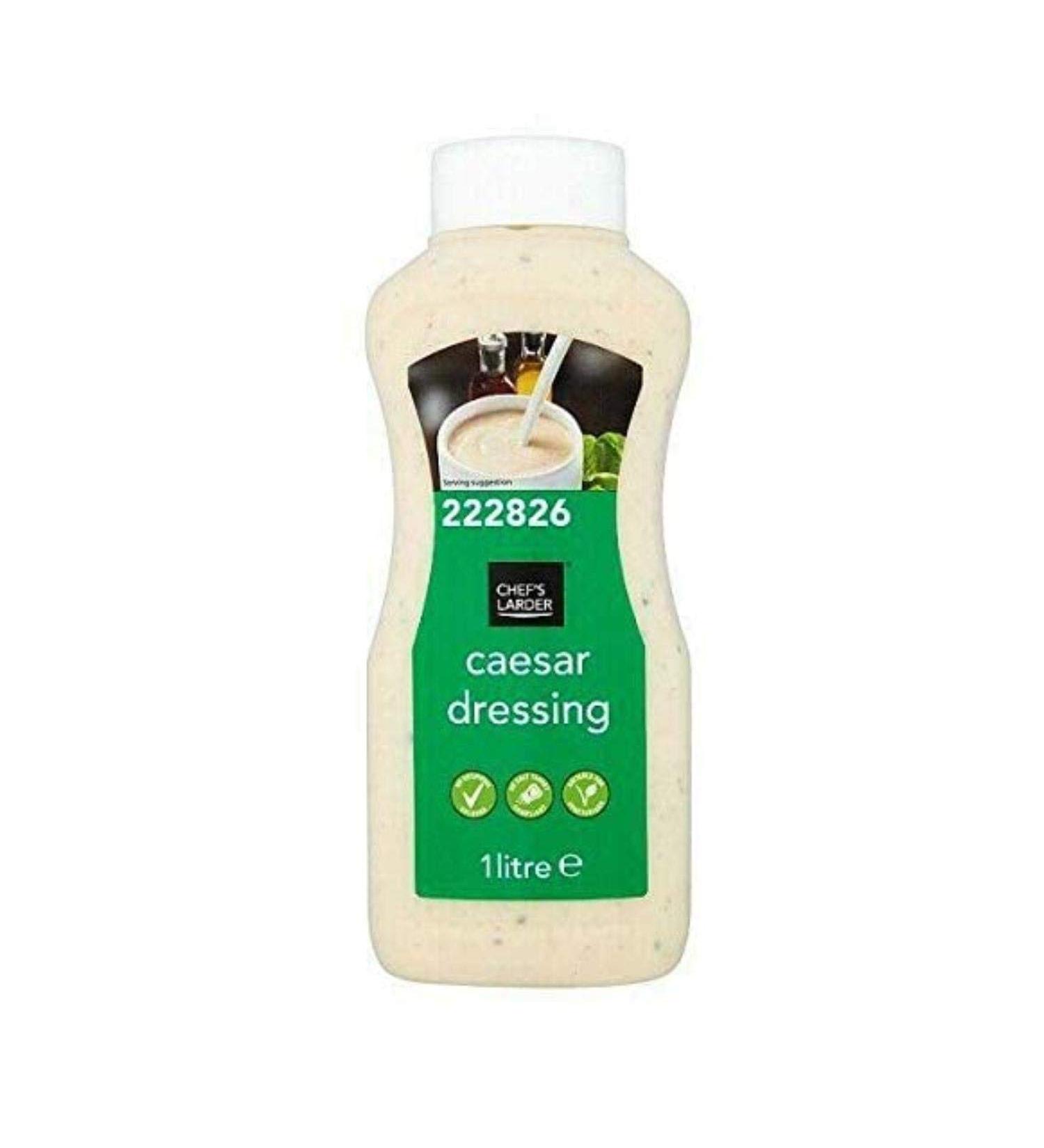 Chef's Caesar Larder Dressing 1 Liter This Creamy and Elegant Dressing Makes the Perfect Caesar Salad 2-Pack - Buy Online on GoSupps.com