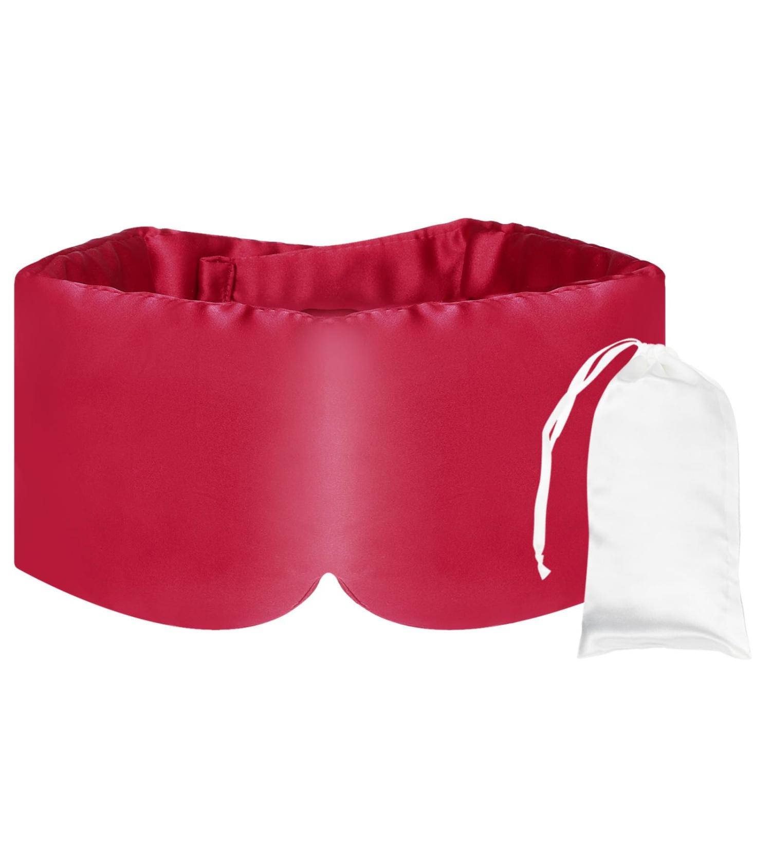 PATIKIL 100% Natural Silk Sleep Mask - Adjustable Soft Eye Cover for Travel & Side Sleeping - Cooling Blackout Eye Mask in Wine Red - Buy Online on GoSupps.com