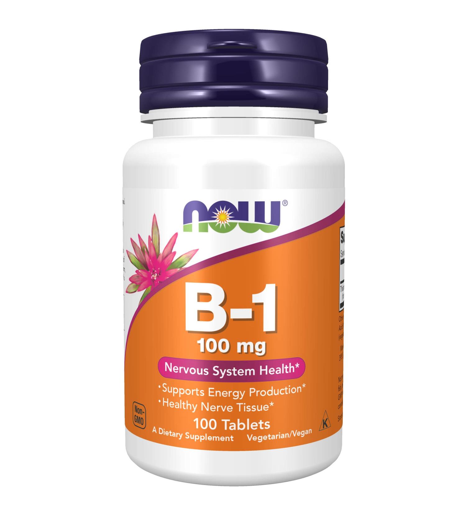 Now Foods B-1 100 mg - 100 Tablets for Energy & Metabolism Support - Buy Online on GoSupps.com
