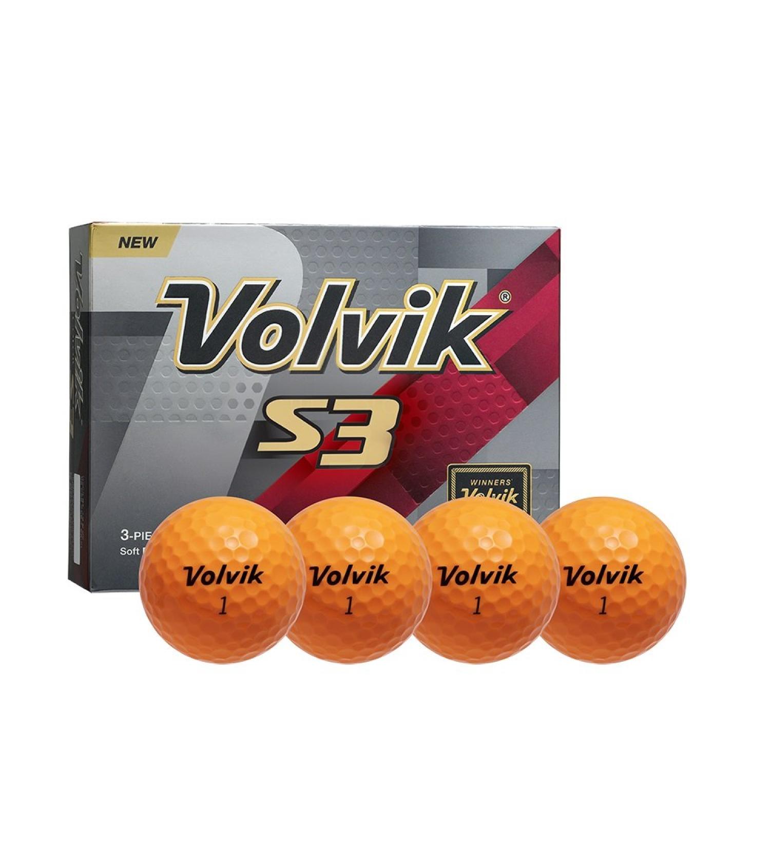 Volvik S3 Golf Balls - Orange (12 Pack) - Buy Online on GoSupps.com